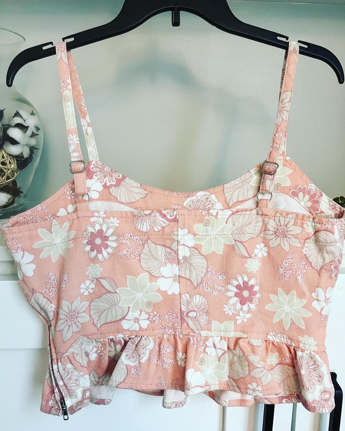 Altar'd State Floral Denim Tank