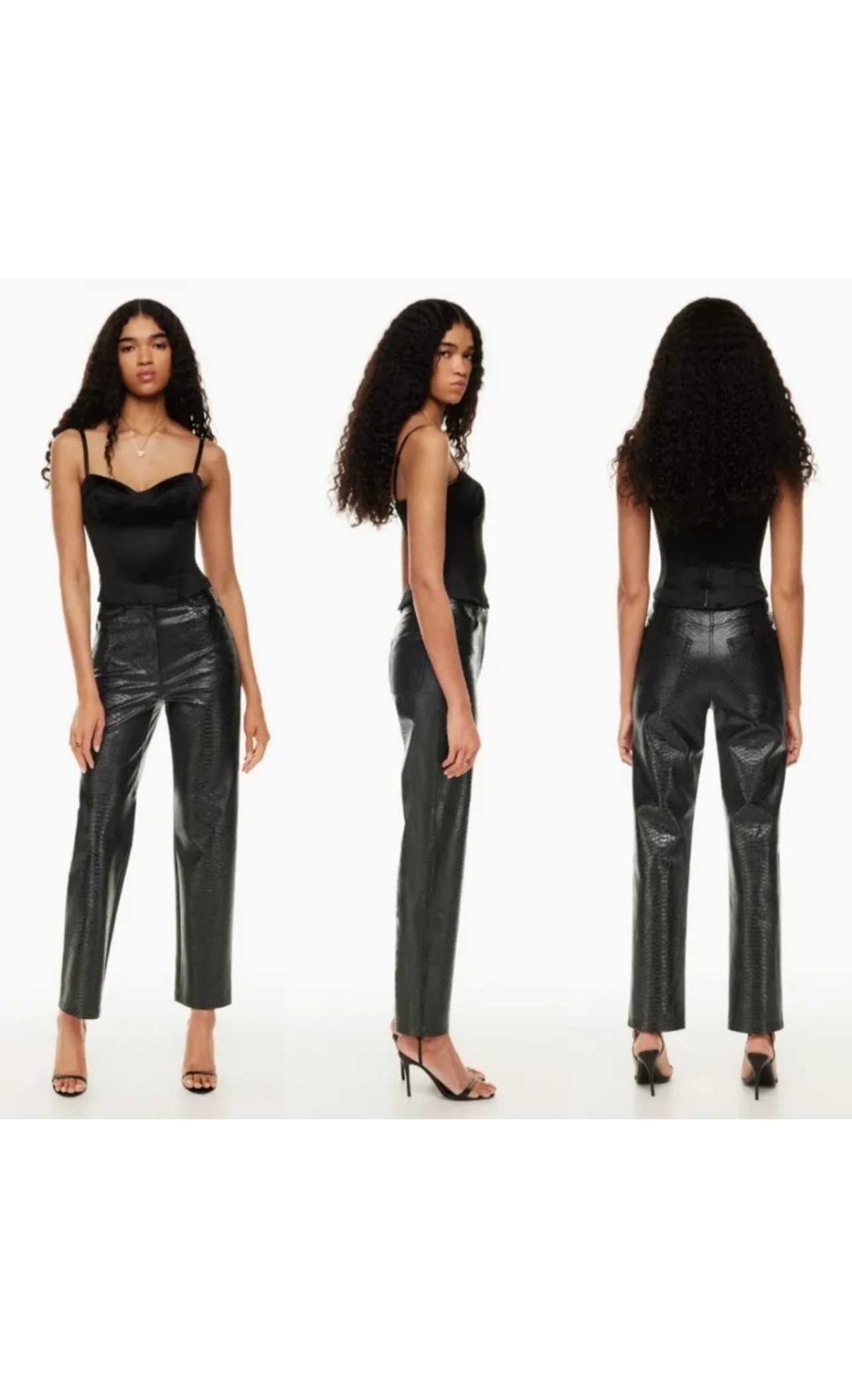 Aritzia Wilfred Free Snakeskin Leather Straight Leg Pants