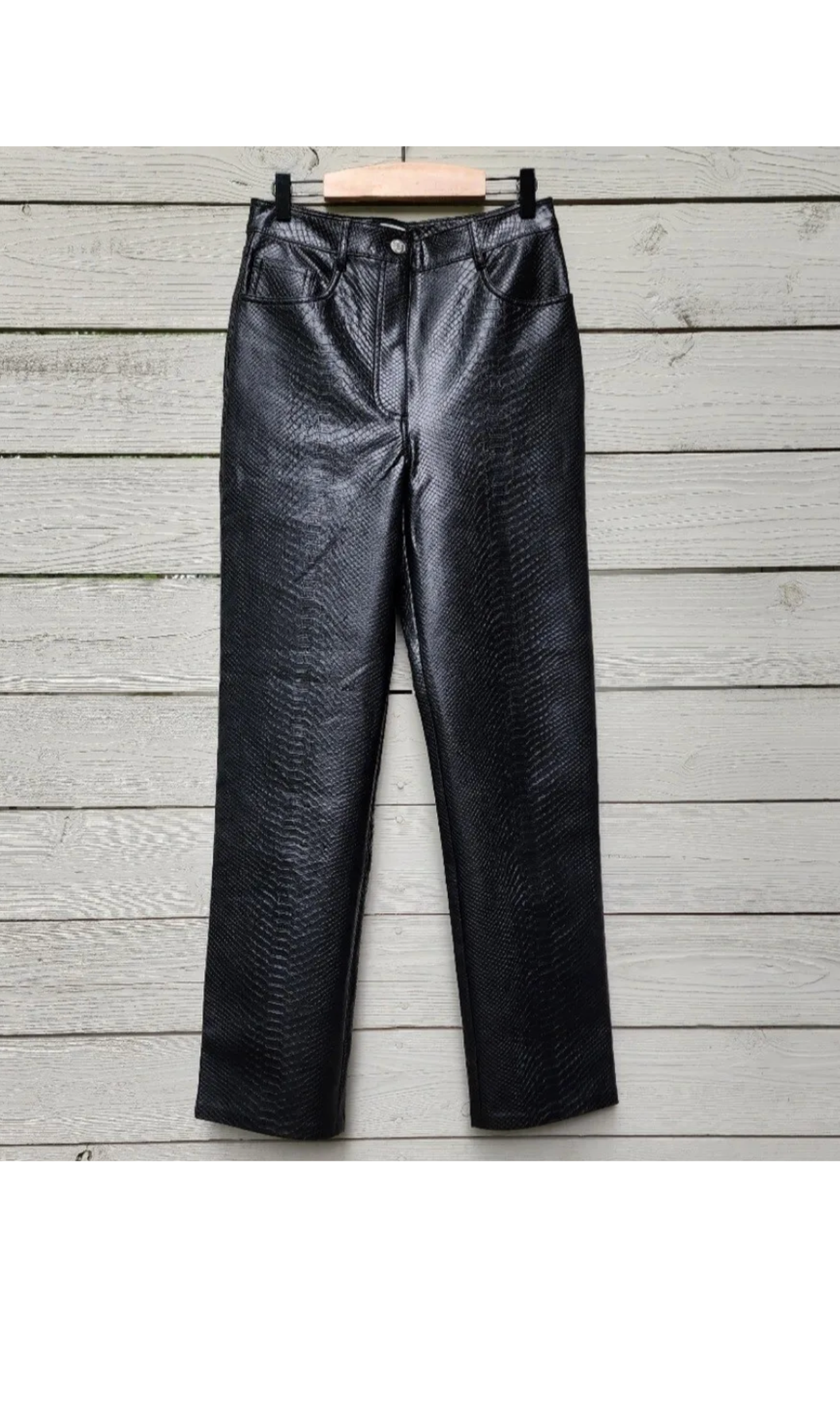 Aritzia Wilfred Free Snakeskin Leather Straight Leg Pants