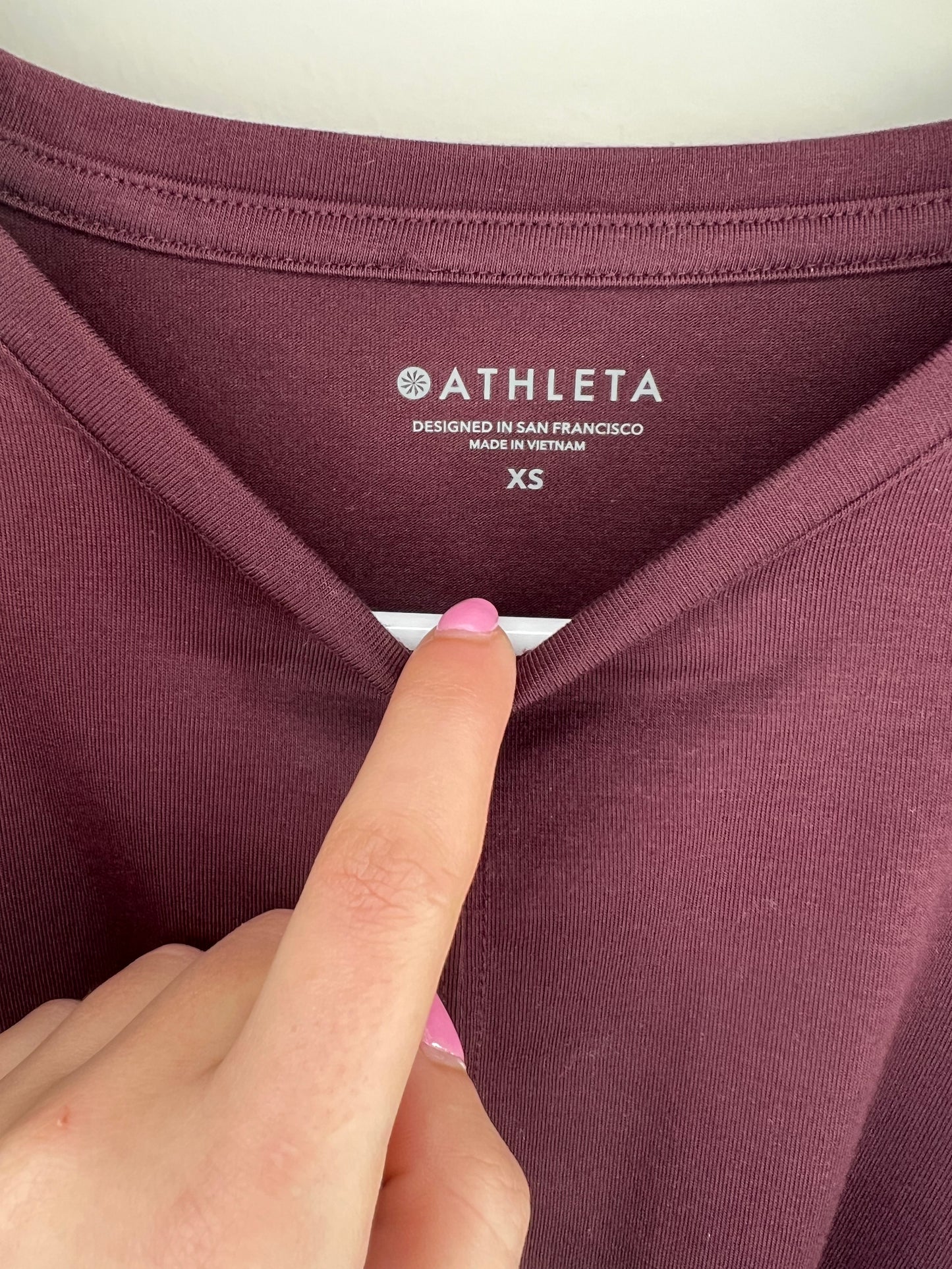 Athleta Maroon Knot Front Long Sleeve