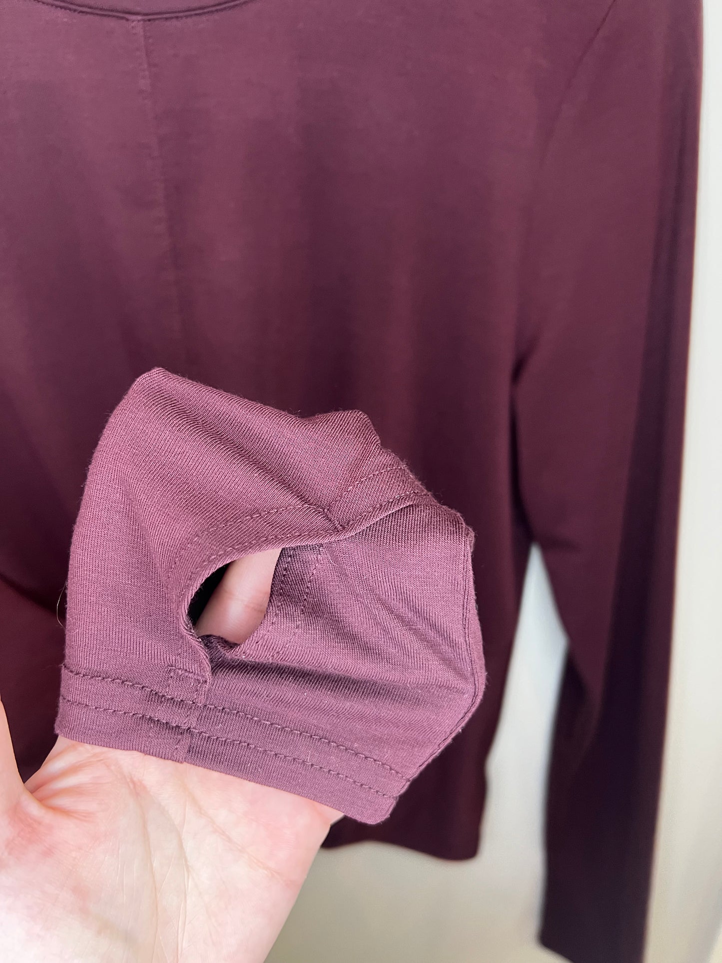 Athleta Maroon Knot Front Long Sleeve