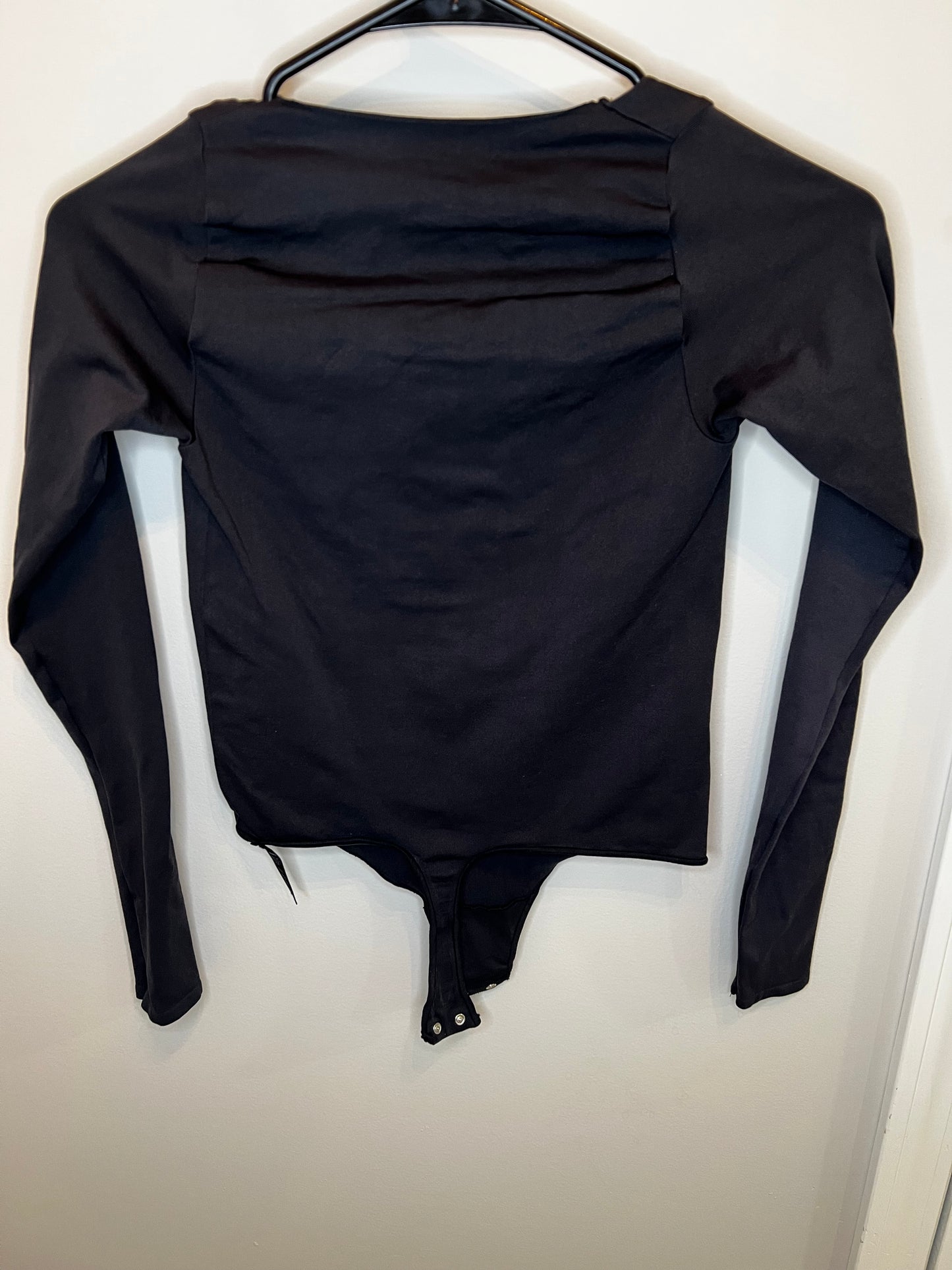 SKIMS Black Scoopneck Long Sleeve Bodysuit