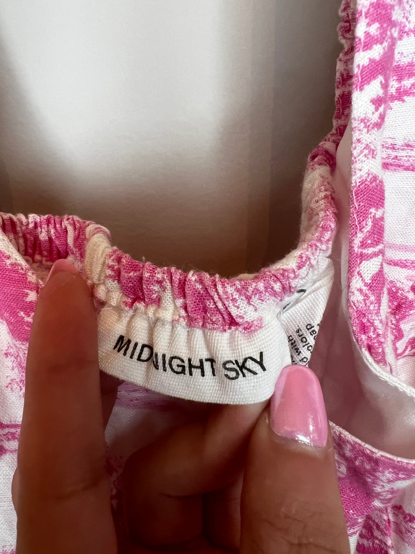 Midnight Sky Cropped Pink Palm Tree Tank