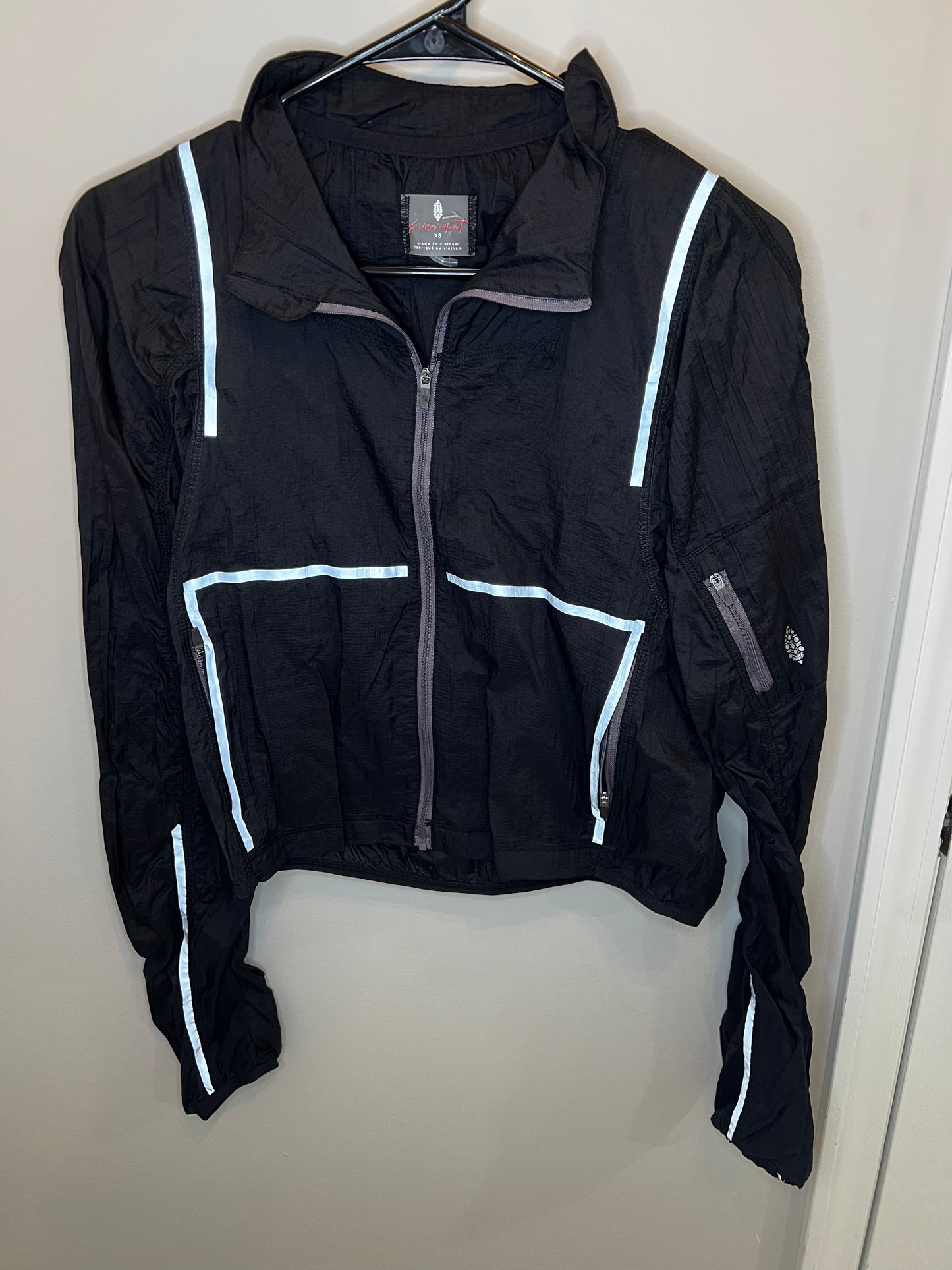 Free People Black Windbreaker