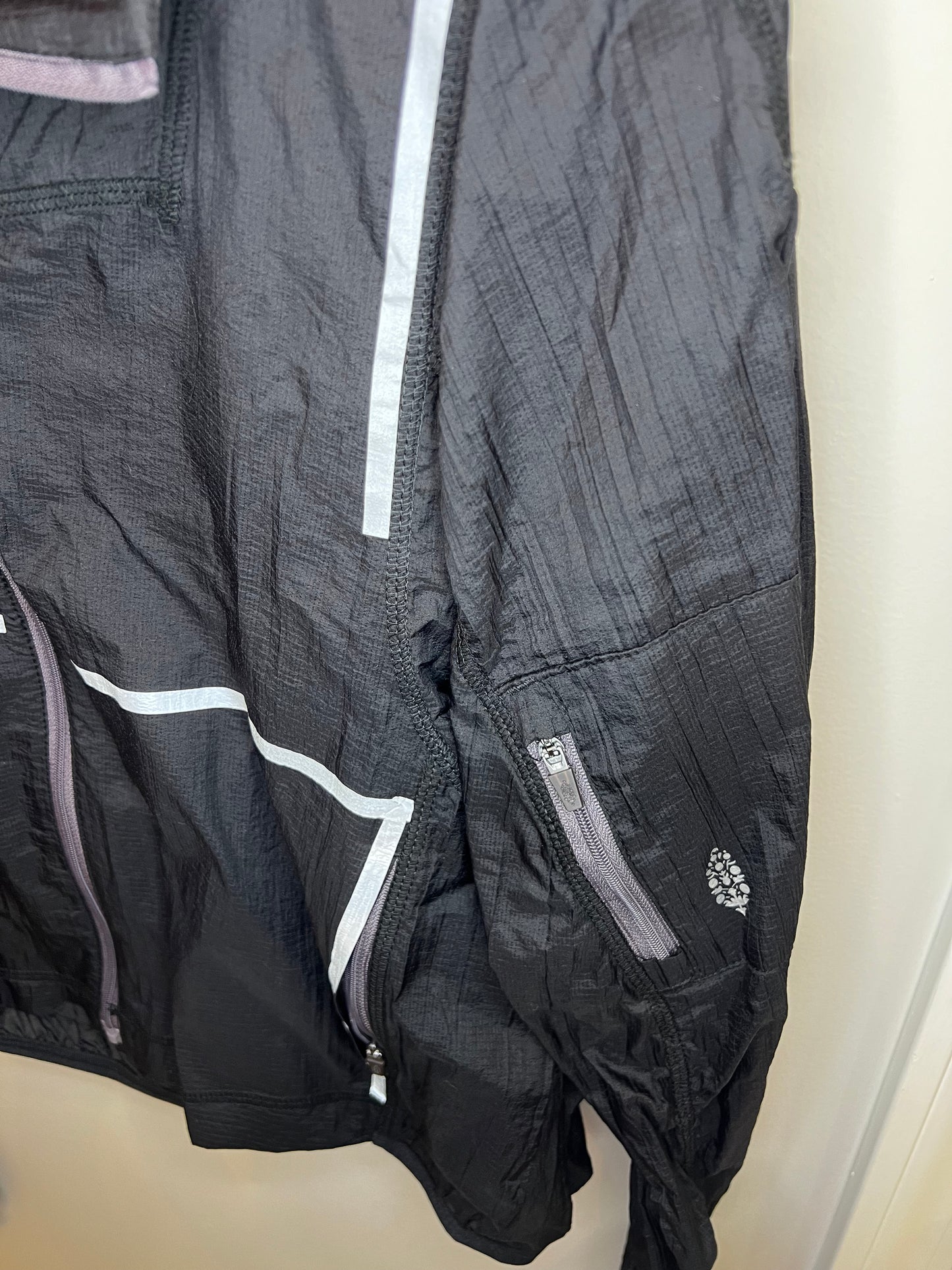 Free People Black Windbreaker