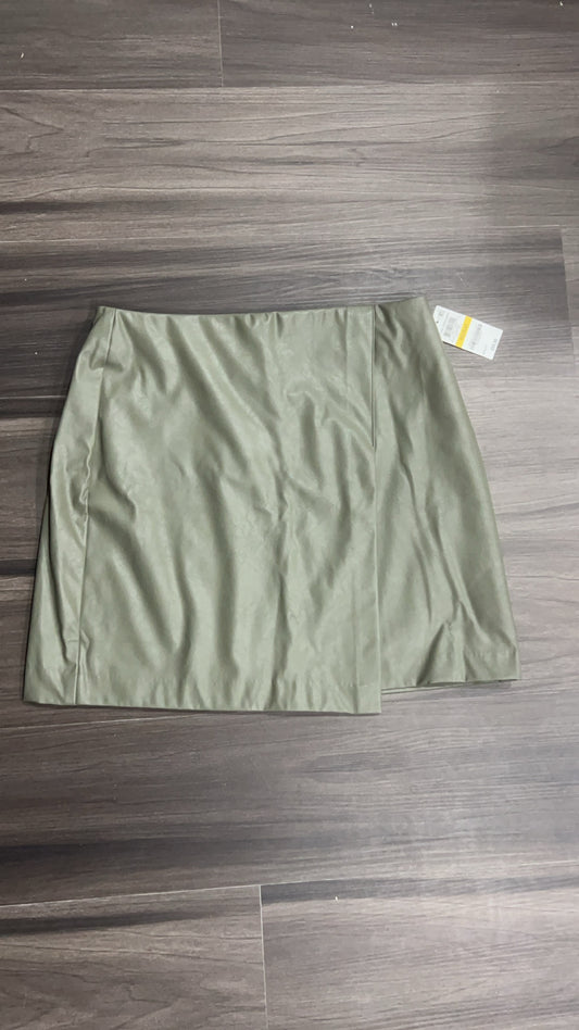 Bar III Green Pleather Skirt