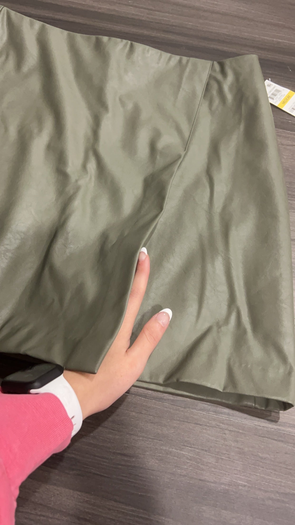 Bar III Green Pleather Skirt