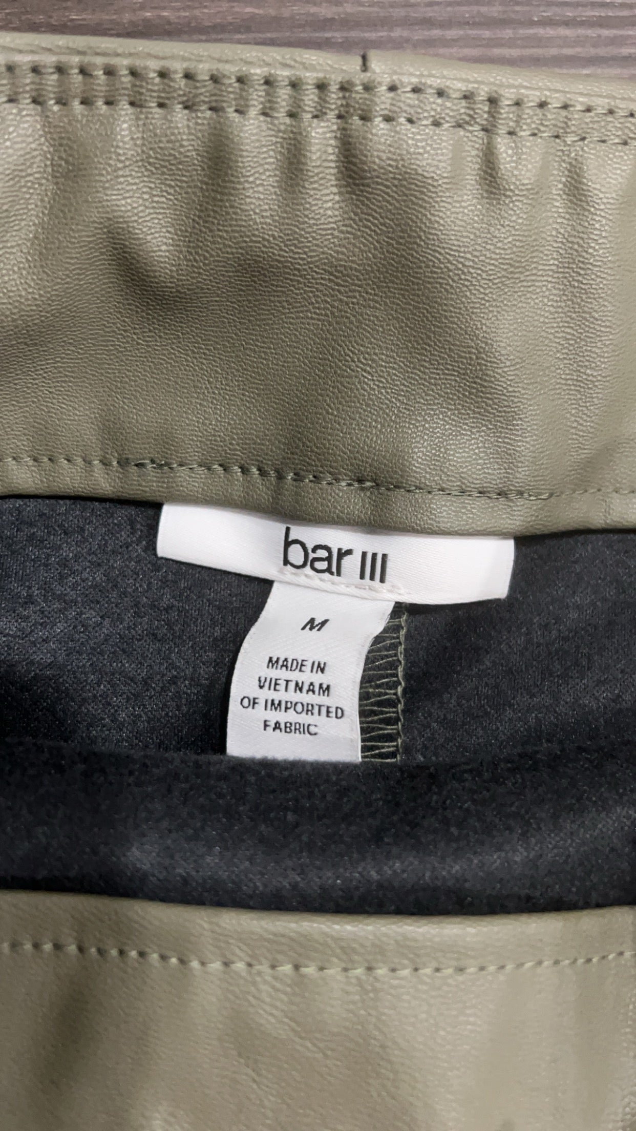 Bar III Green Pleather Skirt