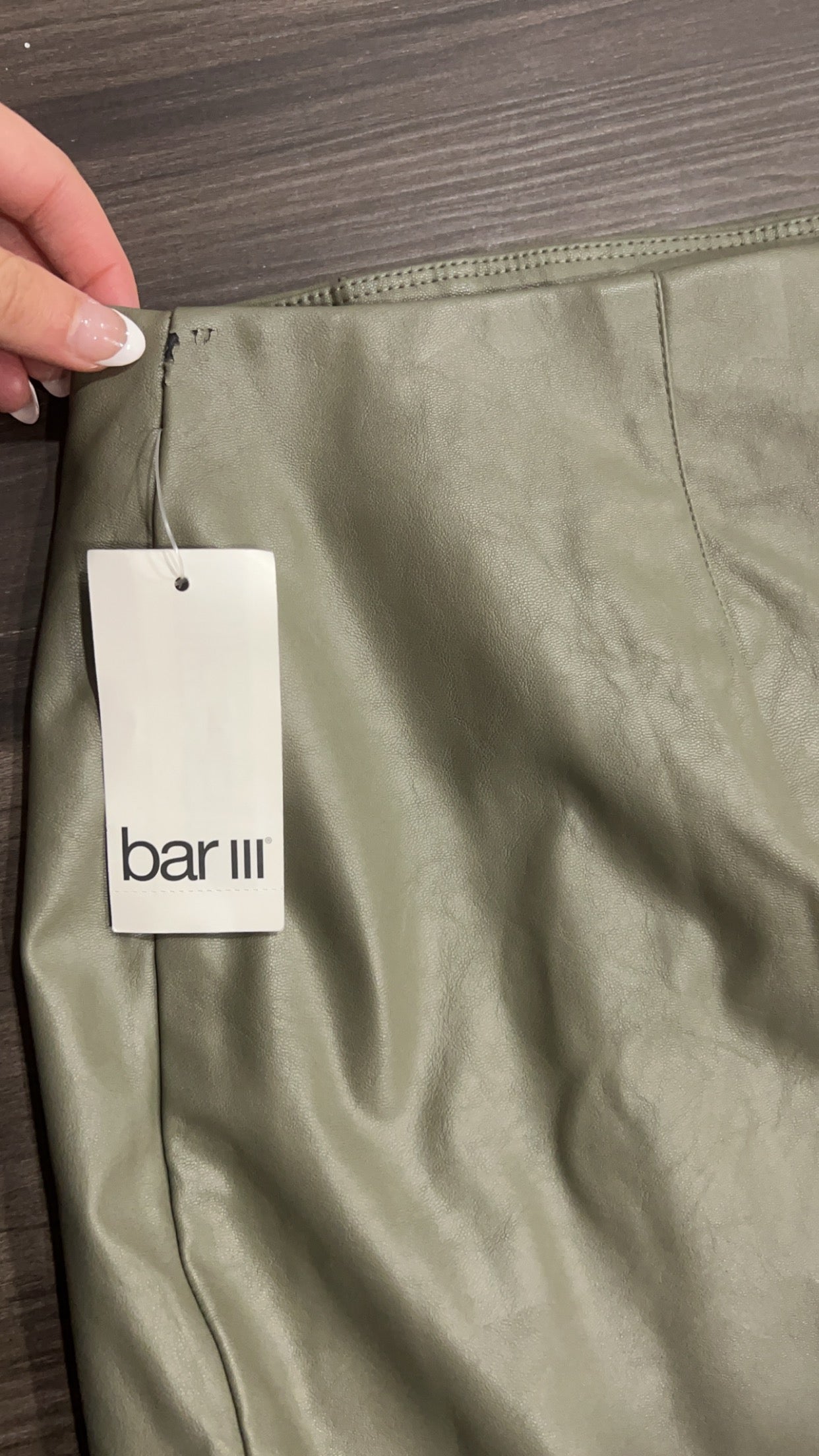 Bar III Green Pleather Skirt