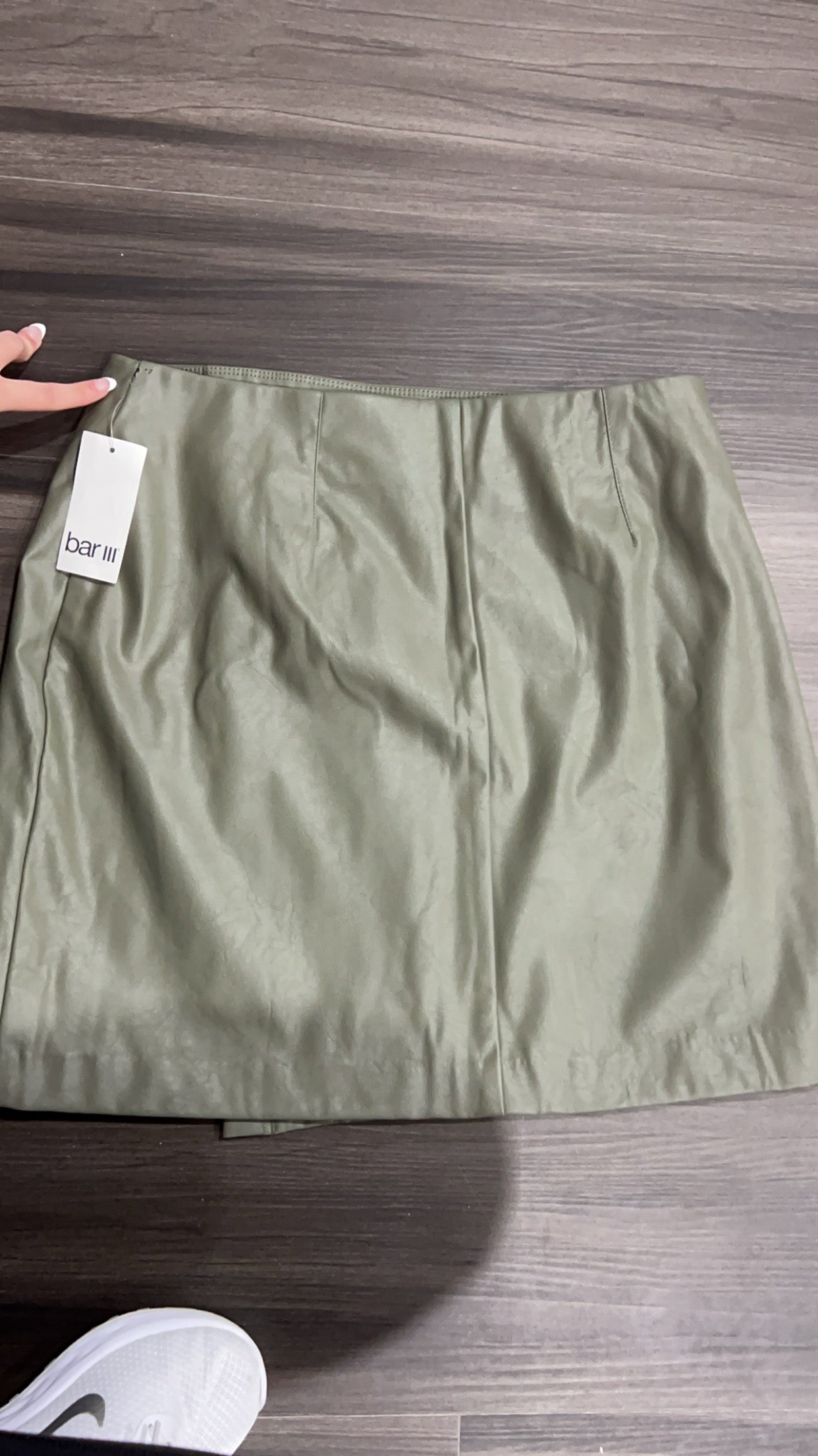 Bar III Green Pleather Skirt