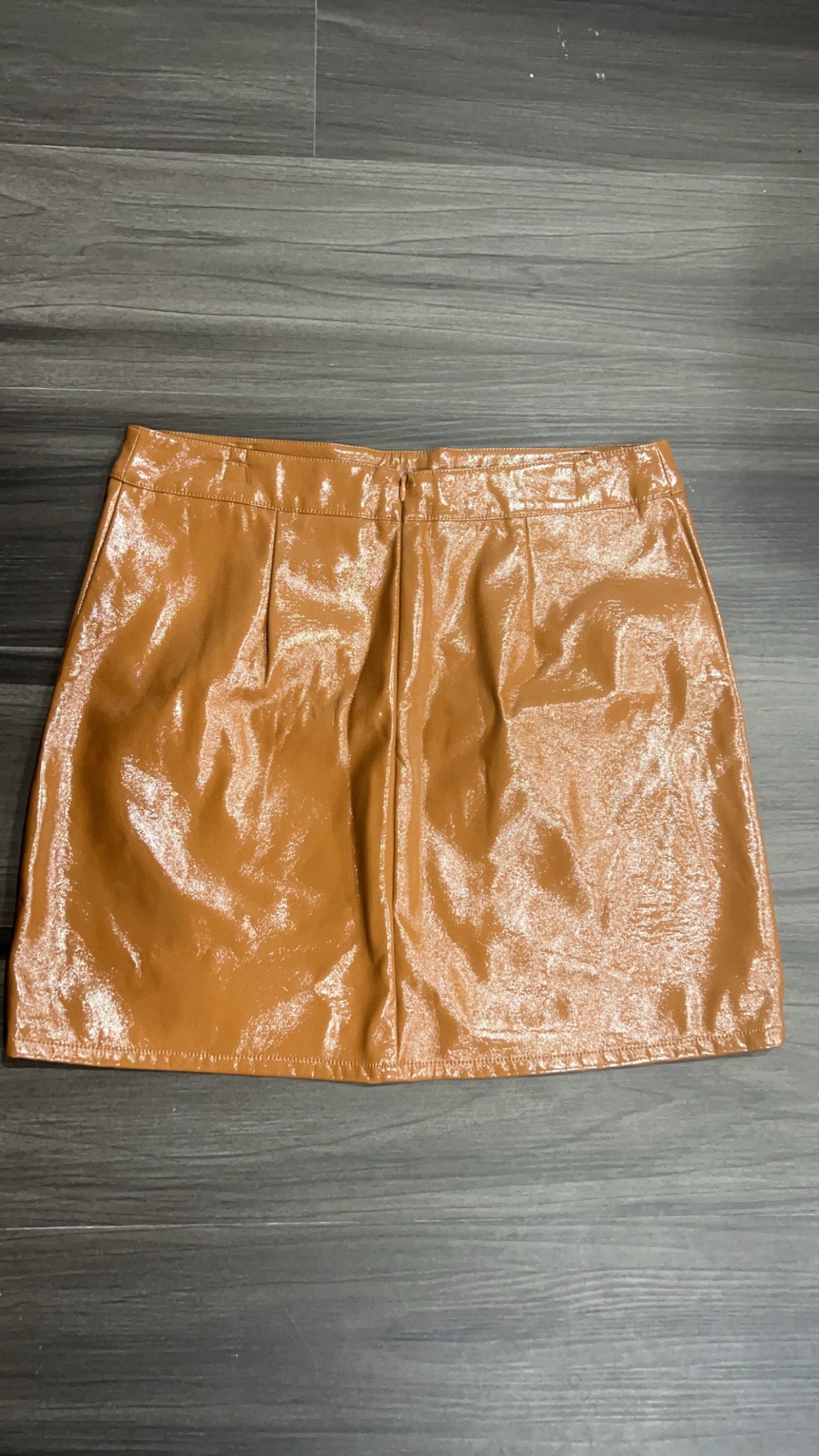 Le Lis Brown Pleather Skirt
