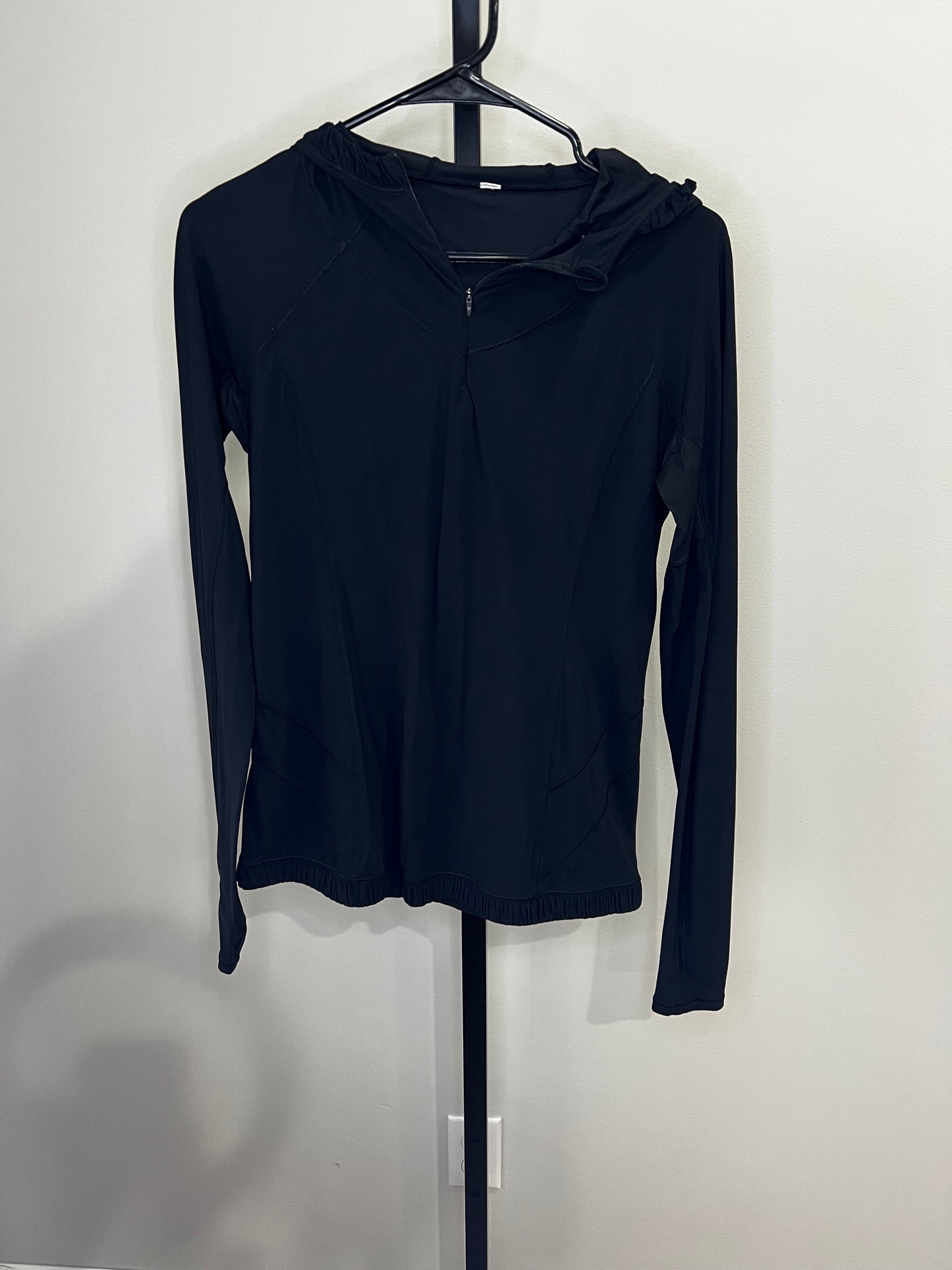 Lululemon Black Spandex Quarter Zip With Hood-6