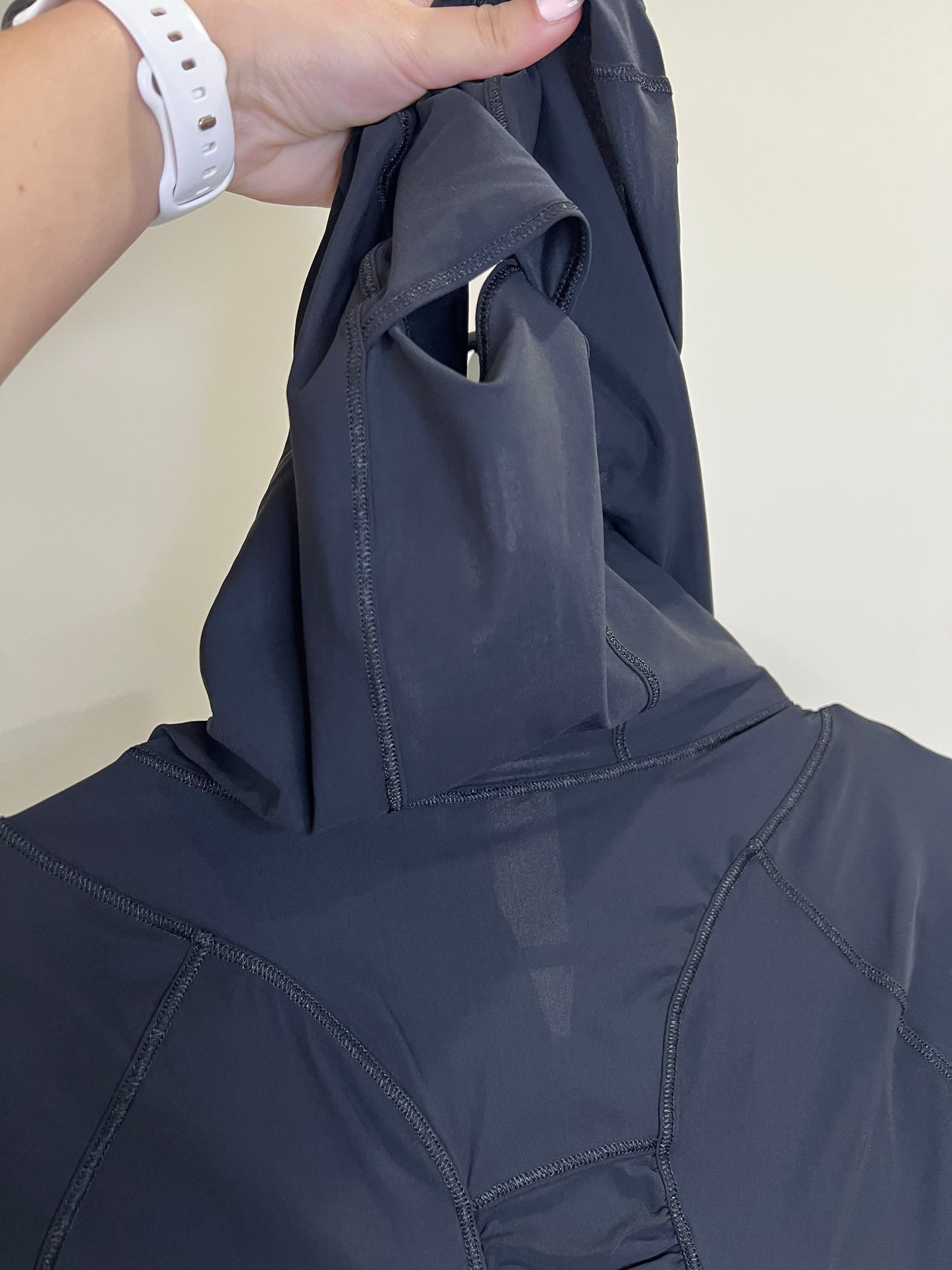 Lululemon Black Spandex Quarter Zip With Hood-6
