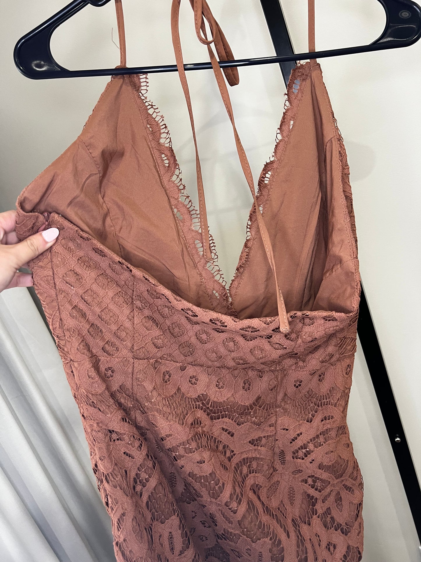 TOBI Lace Mini Halter Dress- Medium