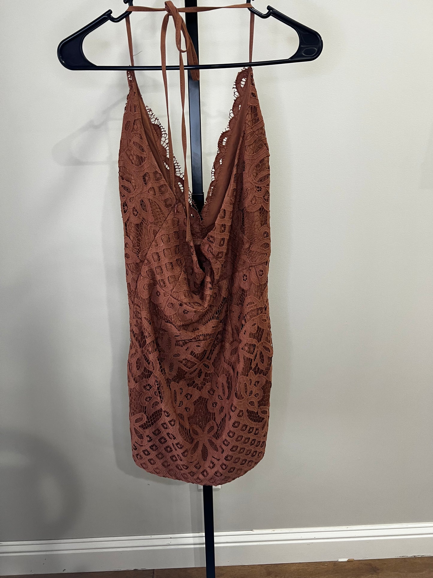 TOBI Lace Mini Halter Dress- Medium
