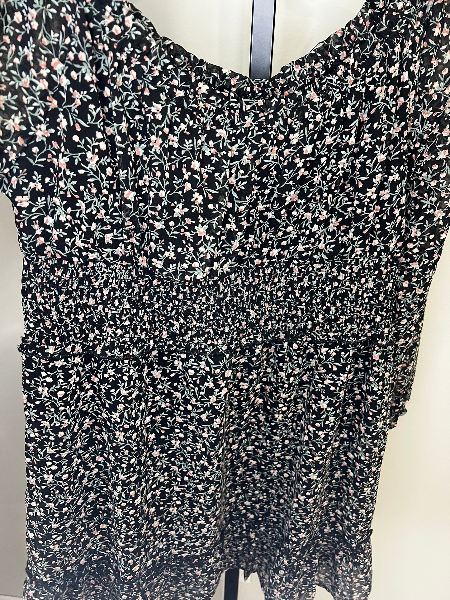 Indulge Black Floral Long Sleeve Dress- XL