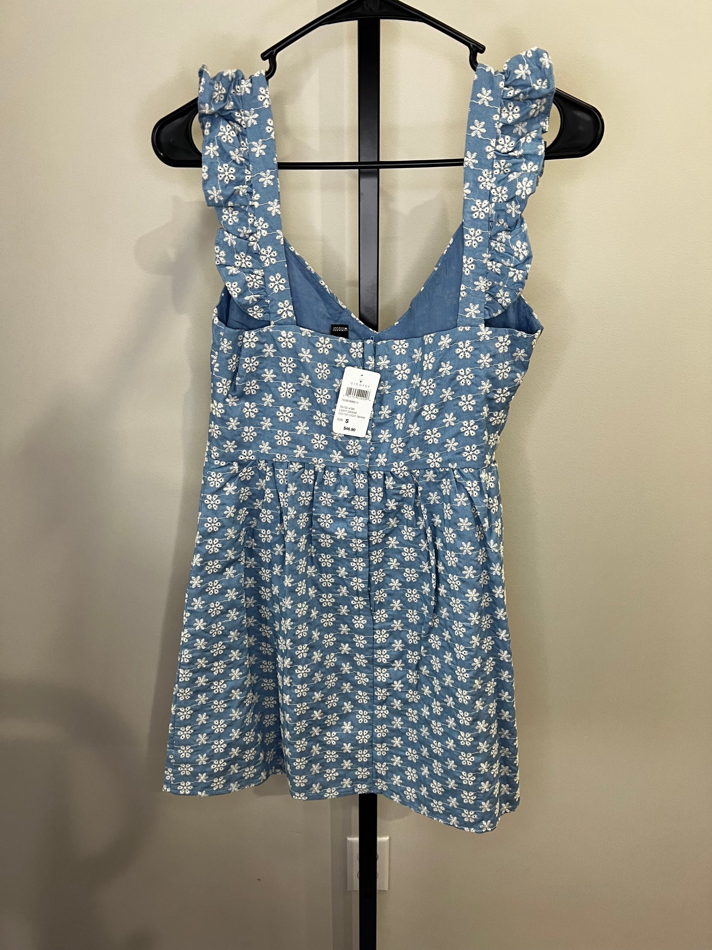 Windsor Denim Embroidered Dress- Small