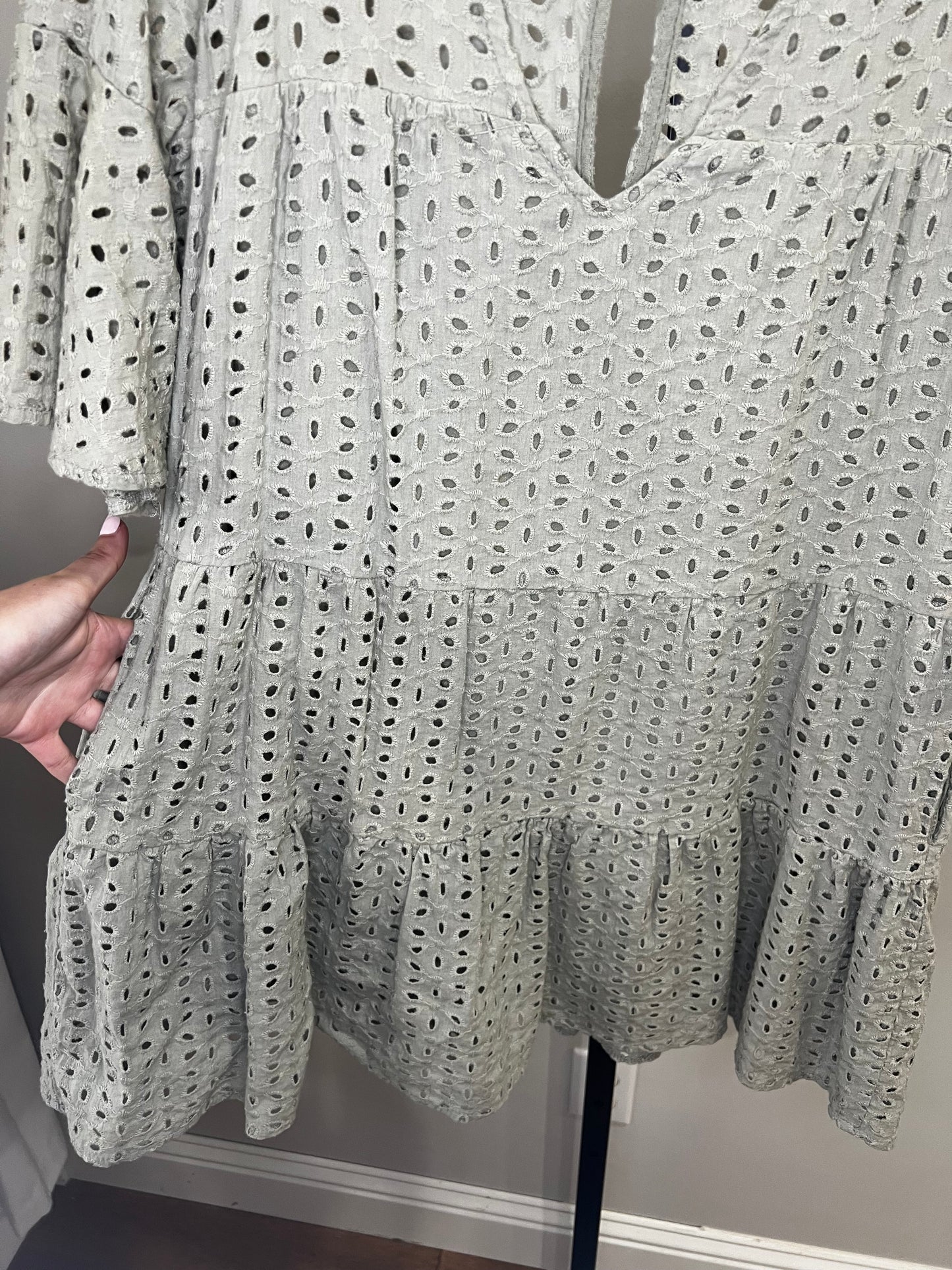 Mustard Seed Eyelet Lace Dress- S/M