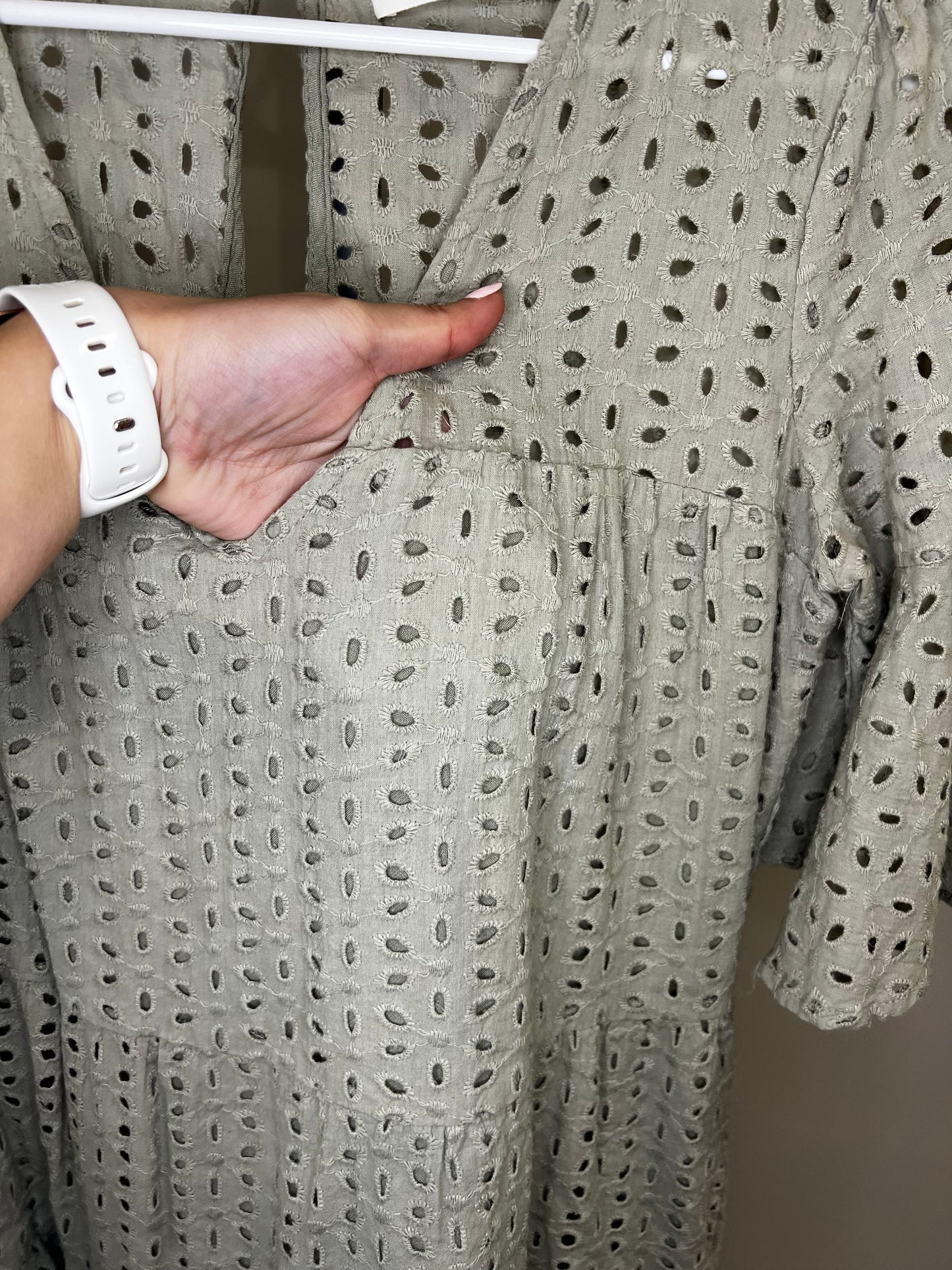 Mustard Seed Eyelet Lace Dress- S/M