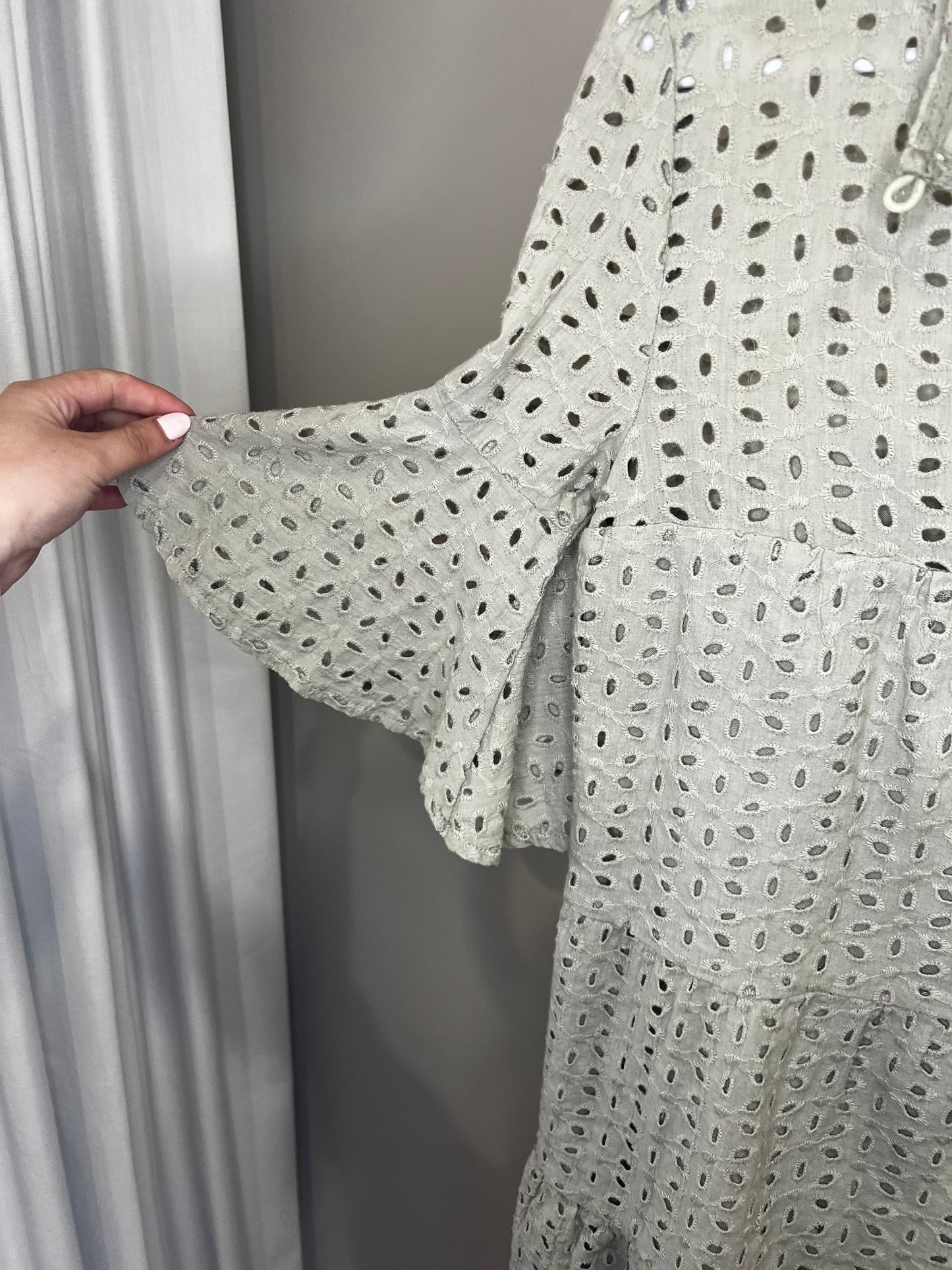 Mustard Seed Eyelet Lace Dress- S/M