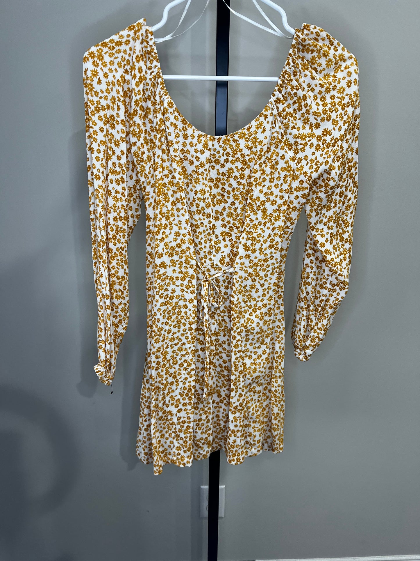 Cotton On Floral Long Sleeve Button Front Dress- Small
