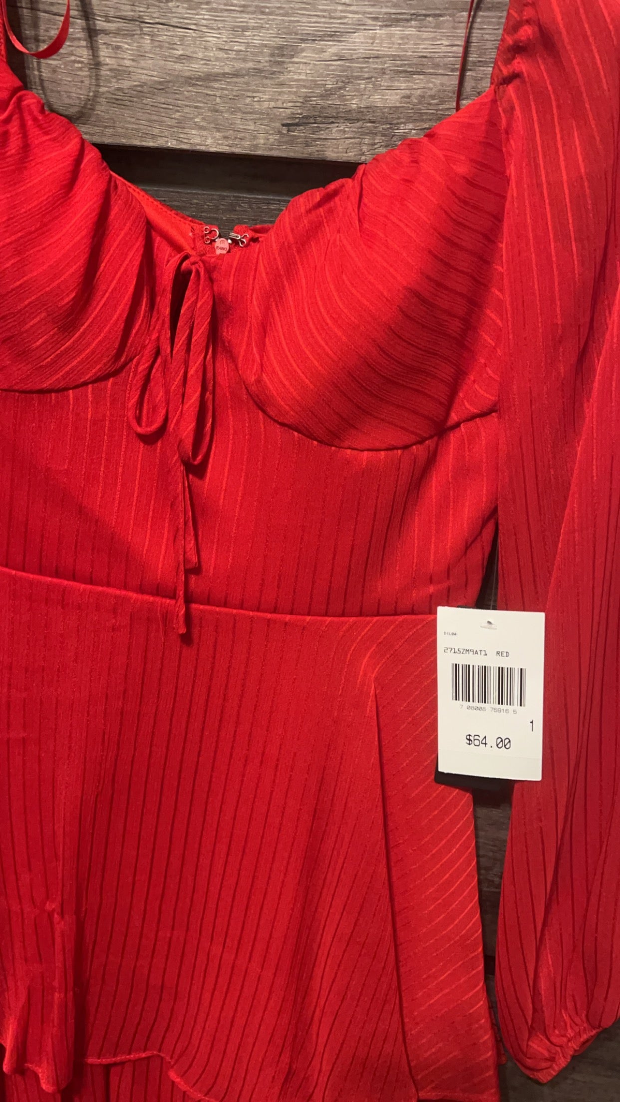 City Vibe Red Long Sleeve Dress