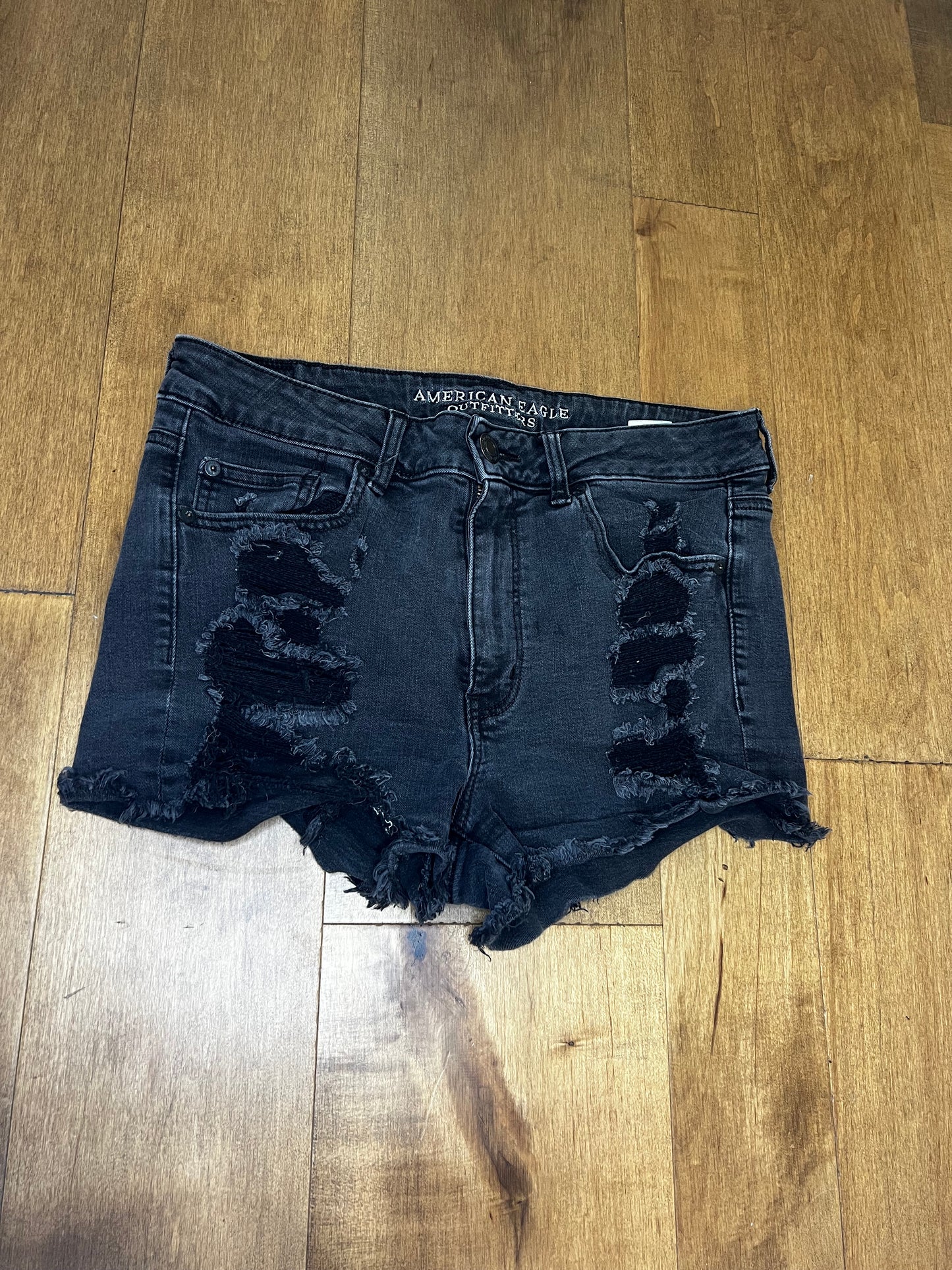 American Eagle Black Denim Shorts- Sz 12