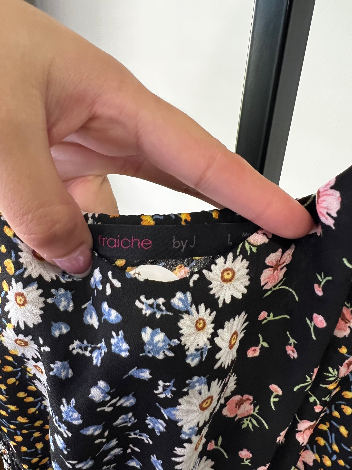 Fraiche by J Black Floral Short Sleeve Dress- Sz L