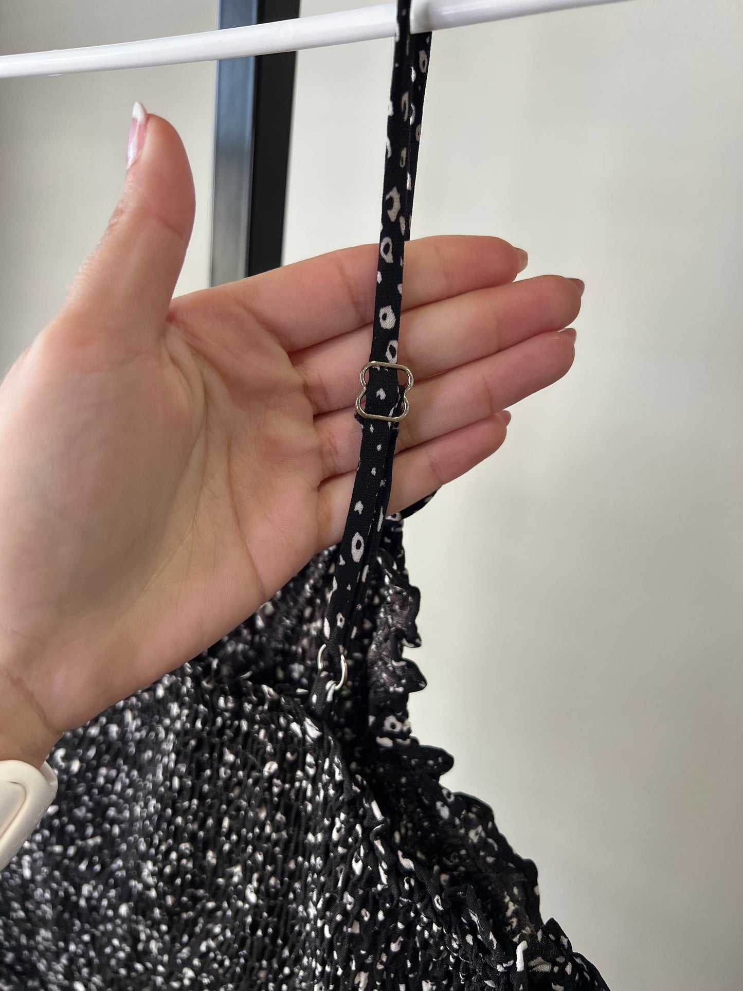 Black Smocked Mini Dress- Sz XL