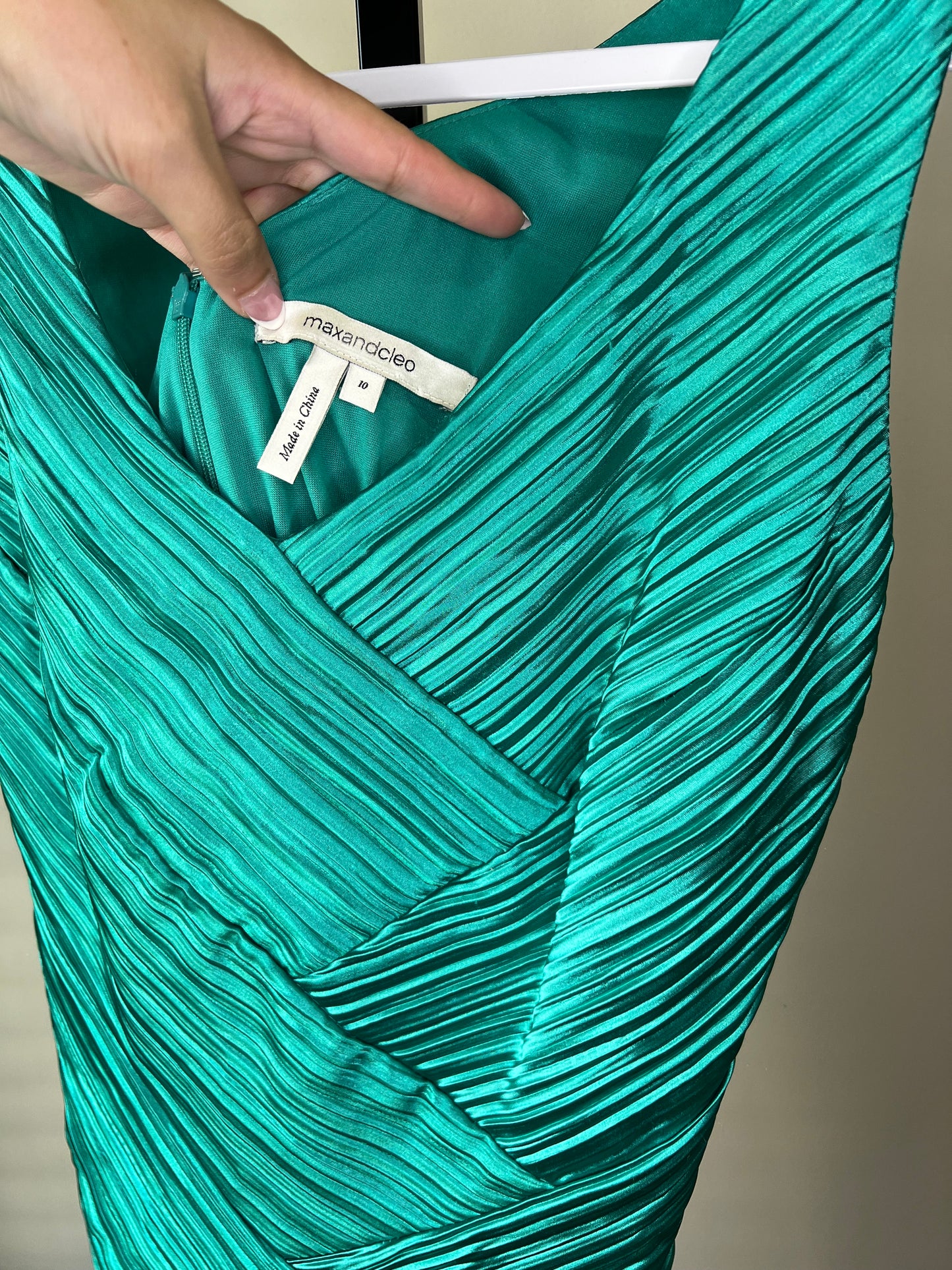 Max & Cleo Teal Fitted Mini Dress