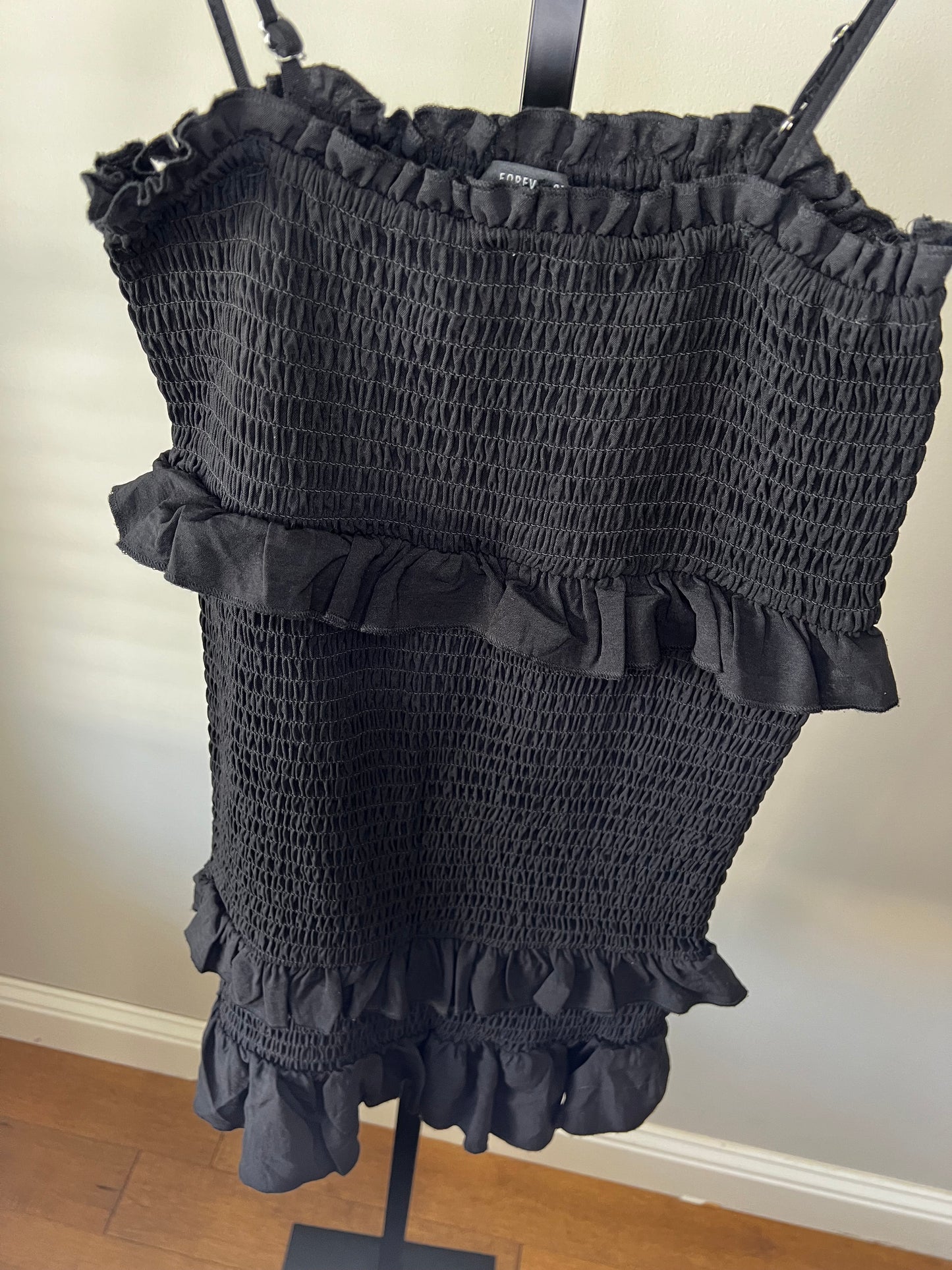 Black Smocked Dress- Sz L