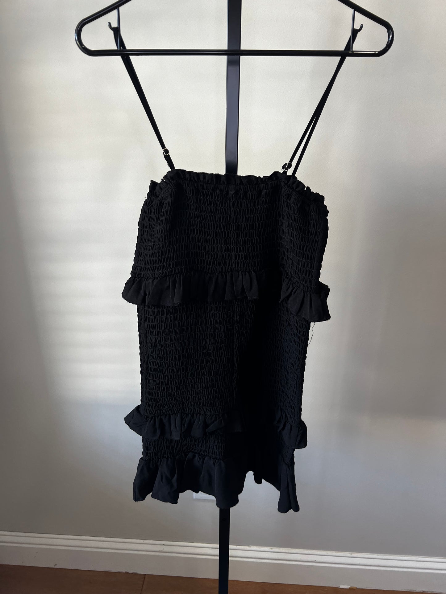 Black Smocked Dress- Sz L