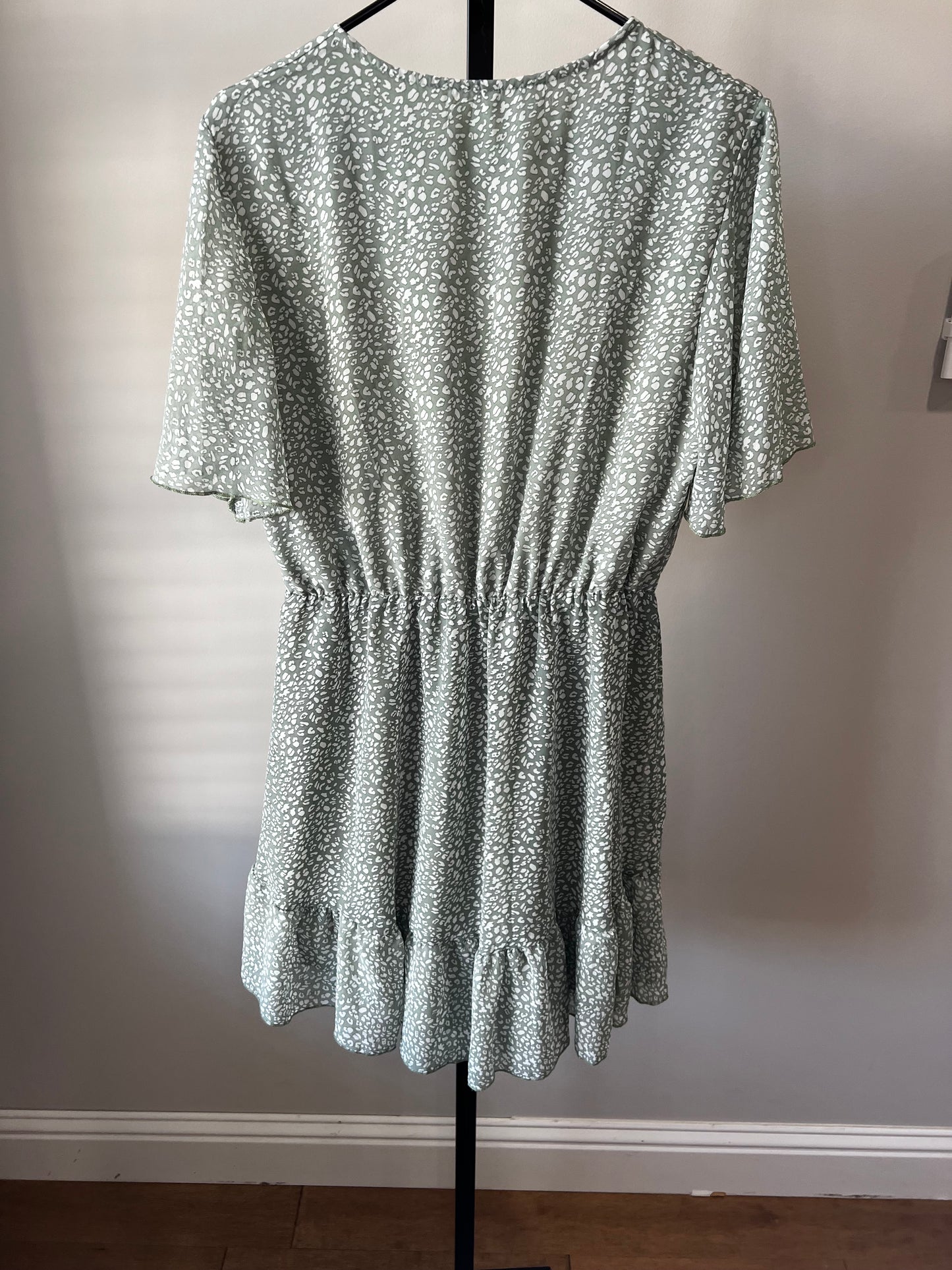 Sage Leopard Print Dress- Sz L