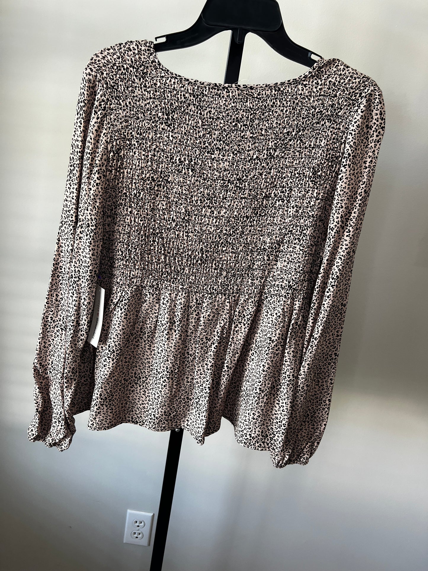 Leopard Smocked Long Sleeve- Sz L