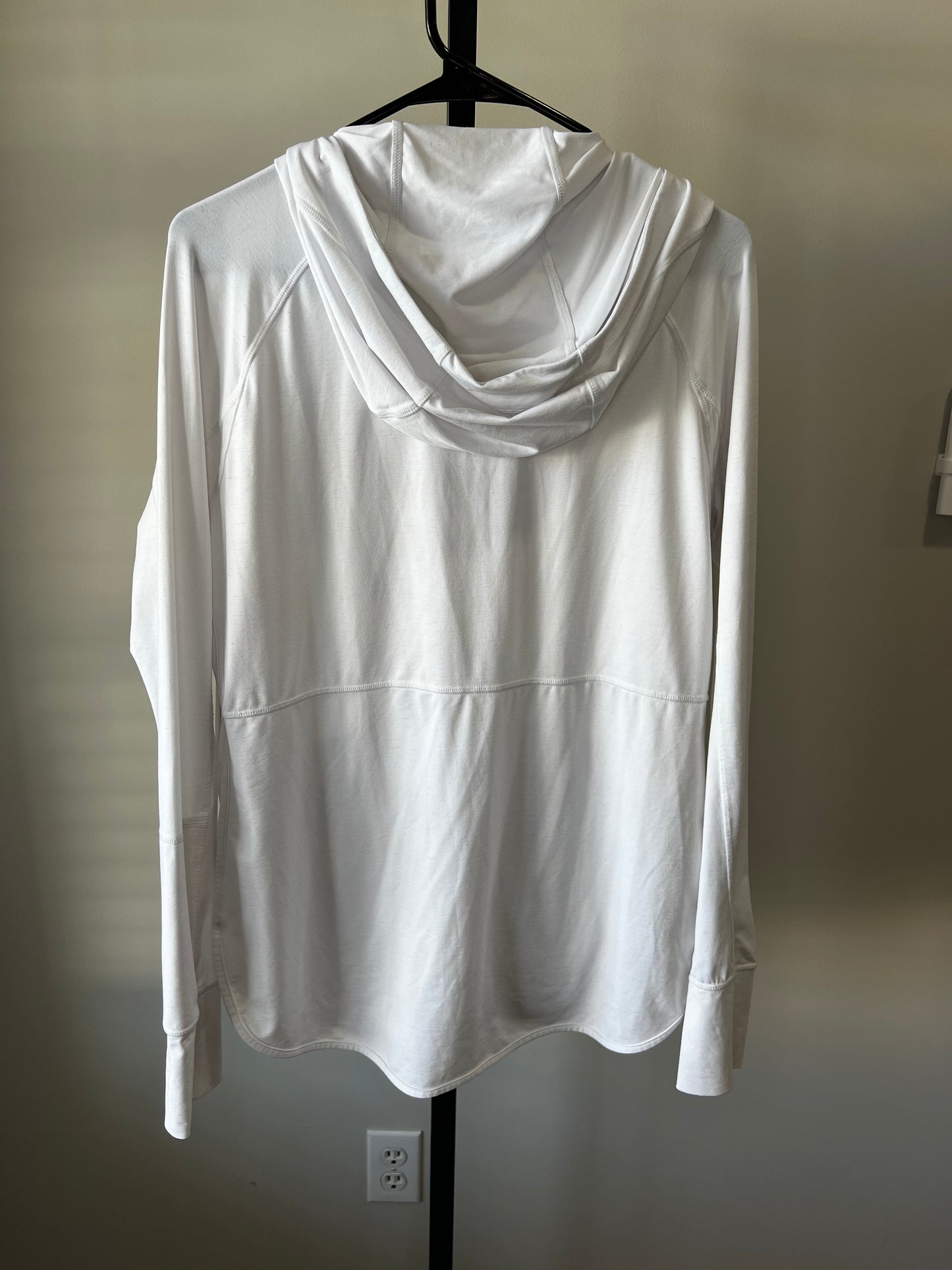 Athleta White Full Zip Hooded Jacket- Sz L