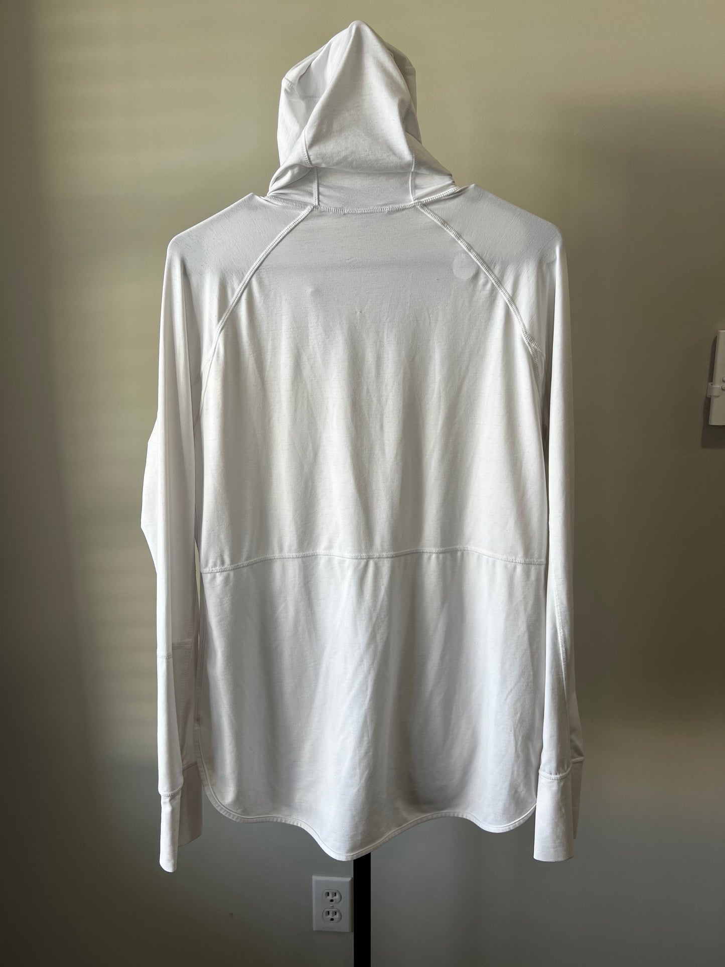 Athleta White Full Zip Hooded Jacket- Sz L