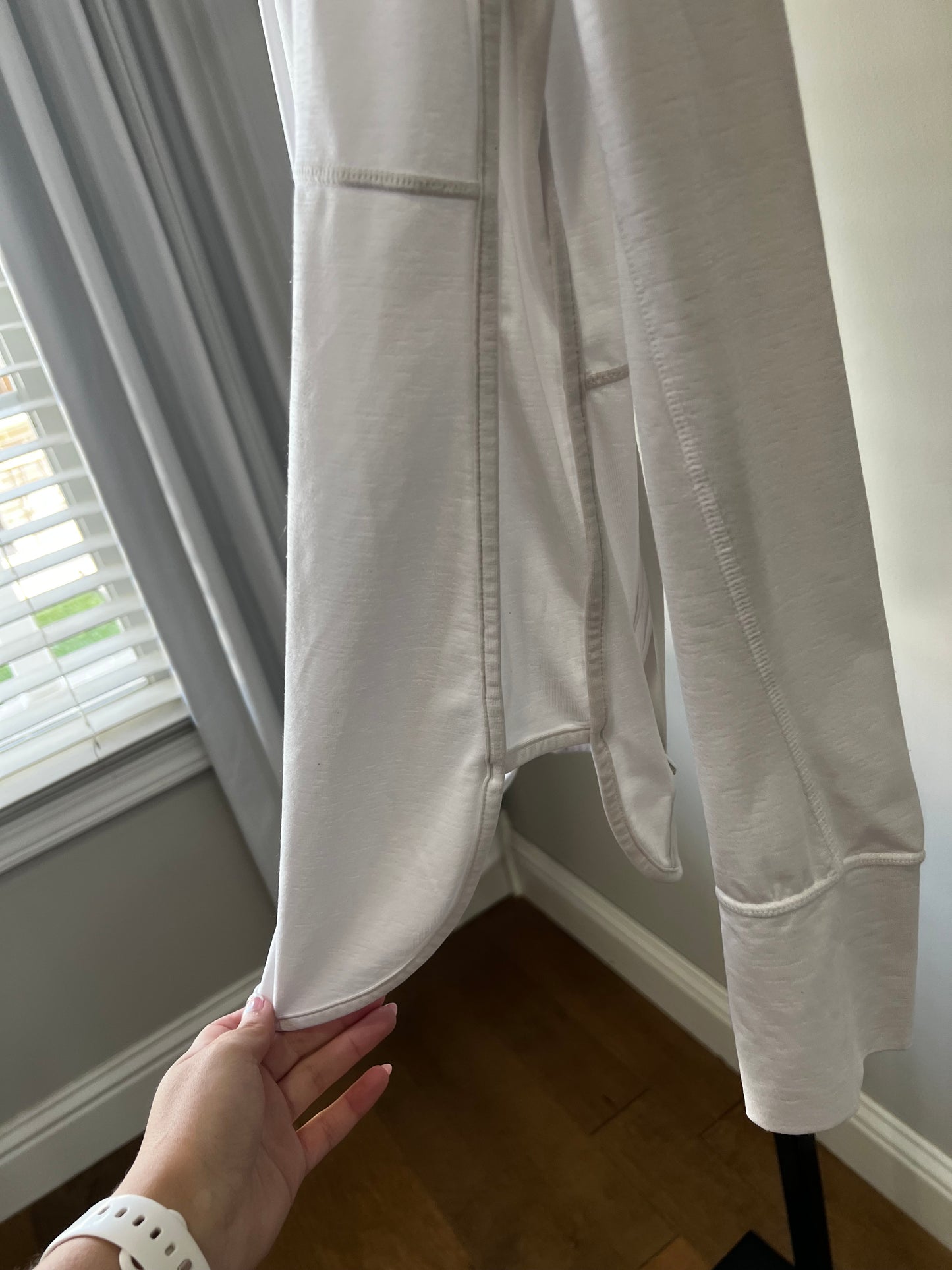 Athleta White Full Zip Hooded Jacket- Sz L