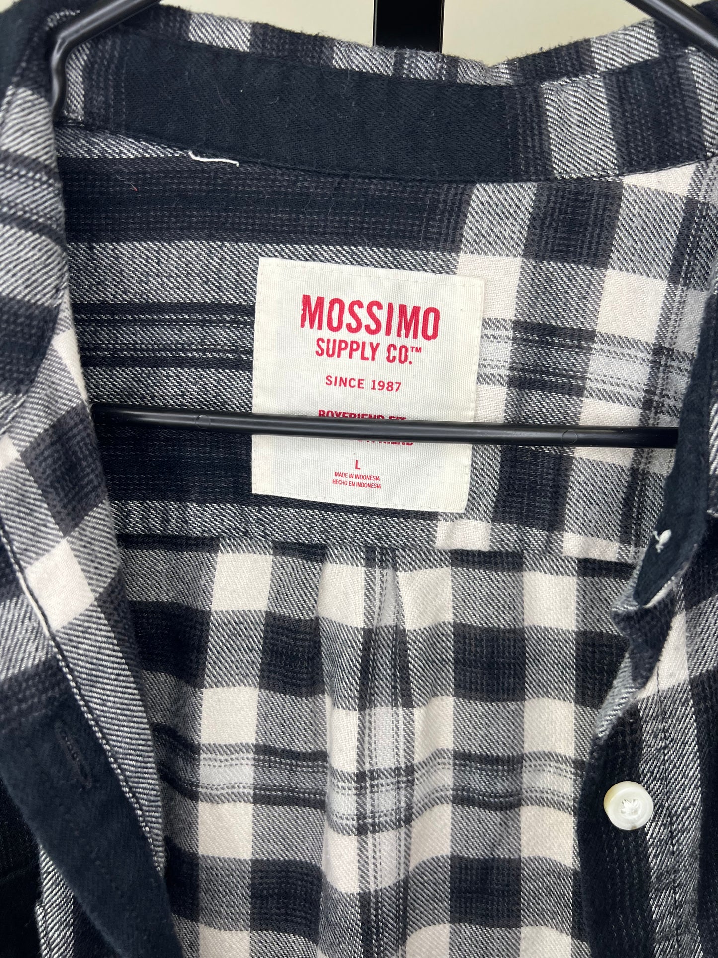 Black & White Flannel- Sz L