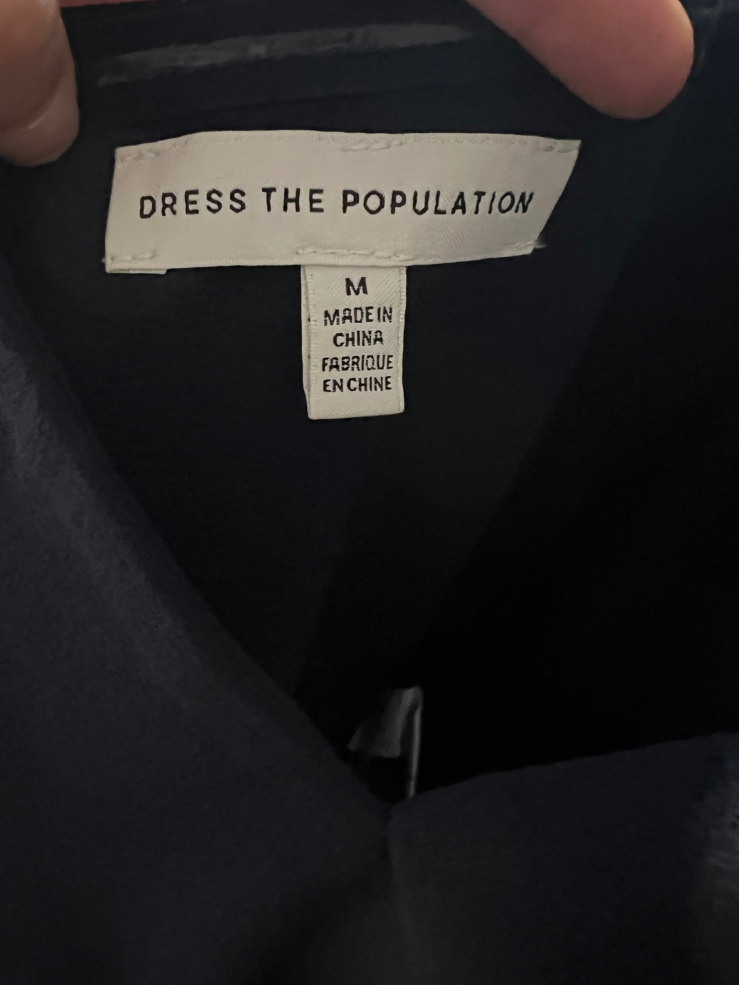 Dress The Population Navy One Shoulder Pantsuit