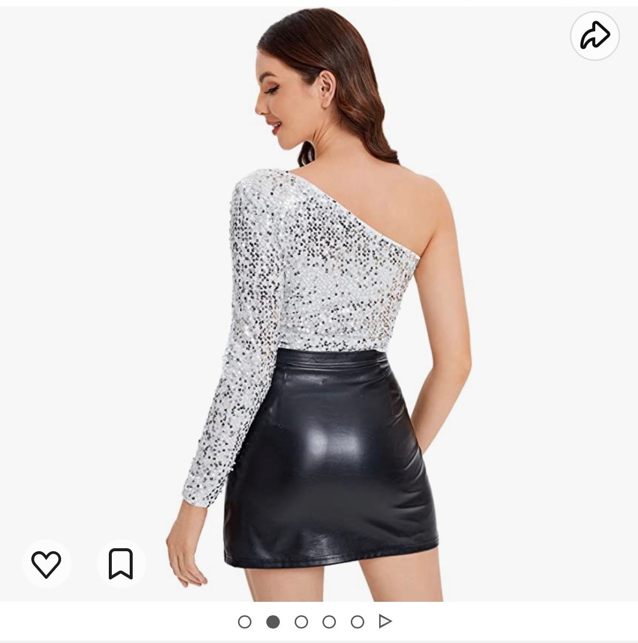 One Shoulder Sequin Crop Top