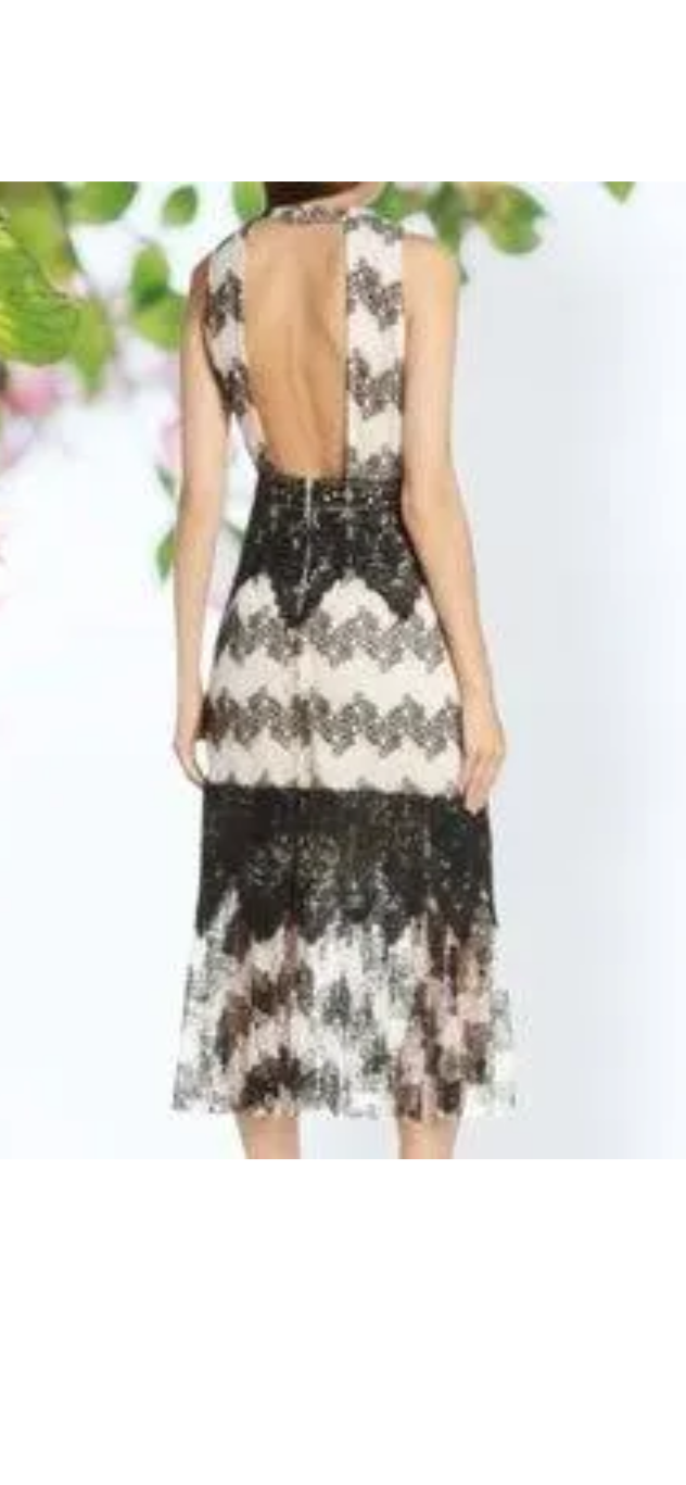 FoxieDox Black & White Montana Lace Dress
