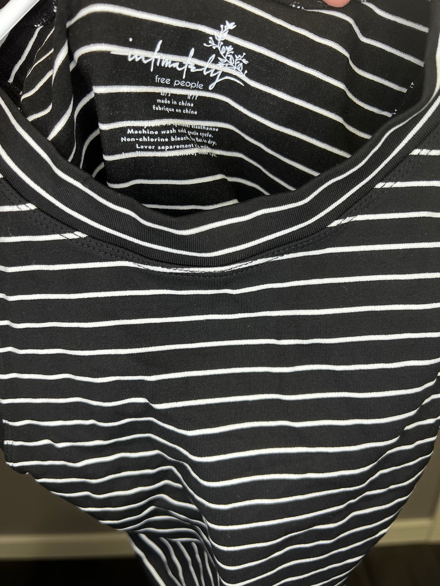 Intimately Free People Black & White Striped Tank Top