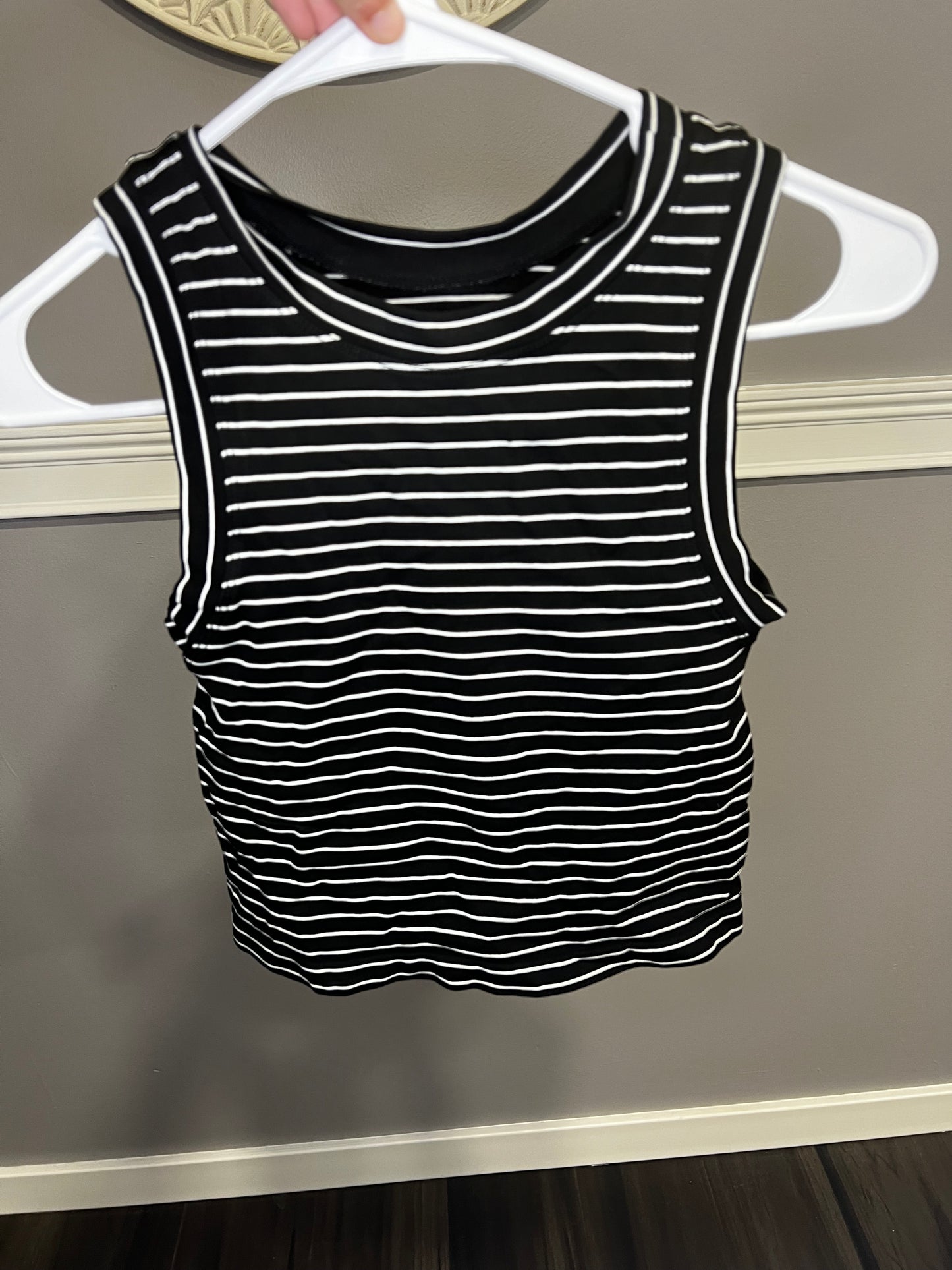 Intimately Free People Black & White Striped Tank Top