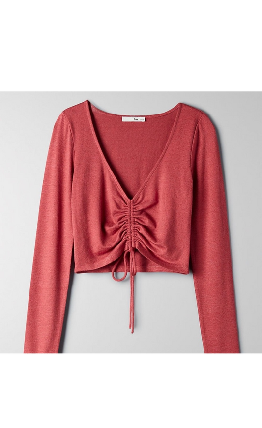 Aritzia Wilfred Free Long Sleeve Crop Top