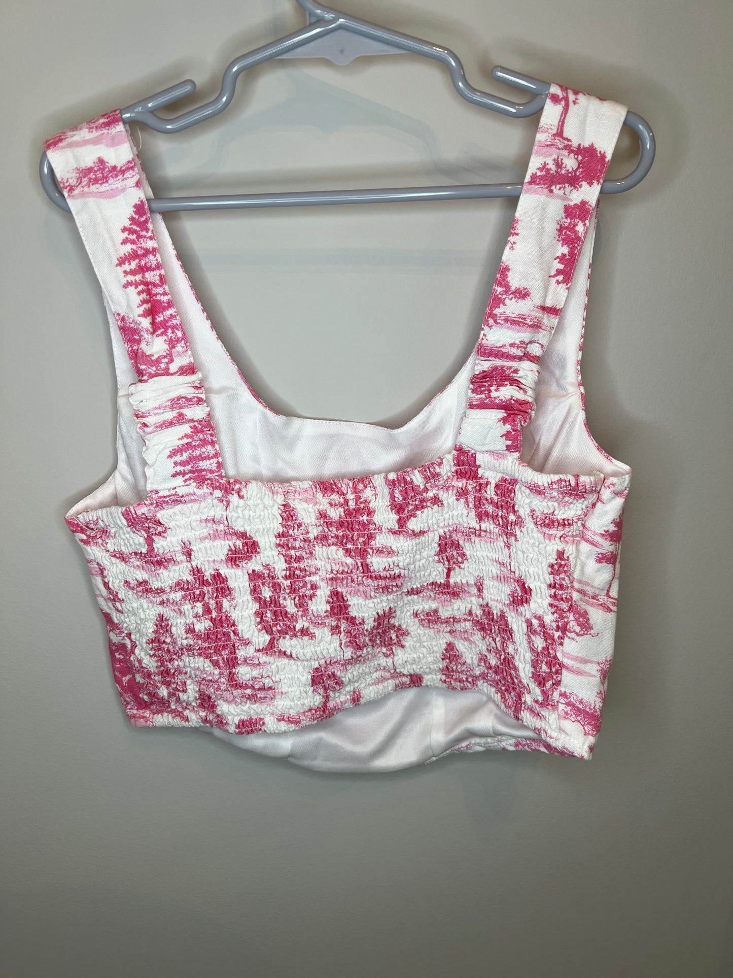 Midnight Sky Cropped Pink Palm Tree Tank