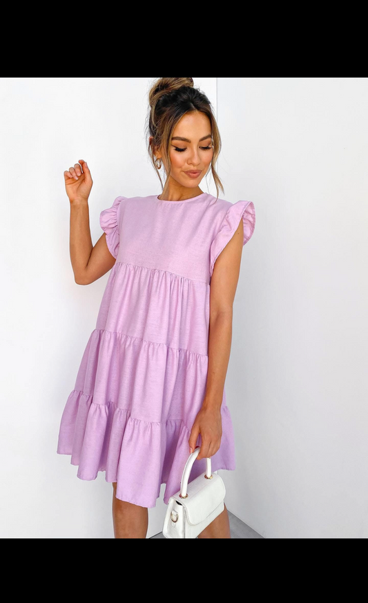 Petal & Pup Pink Tiered Mini Dress