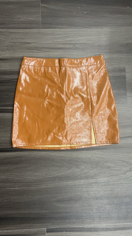Le Lis Brown Pleather Skirt