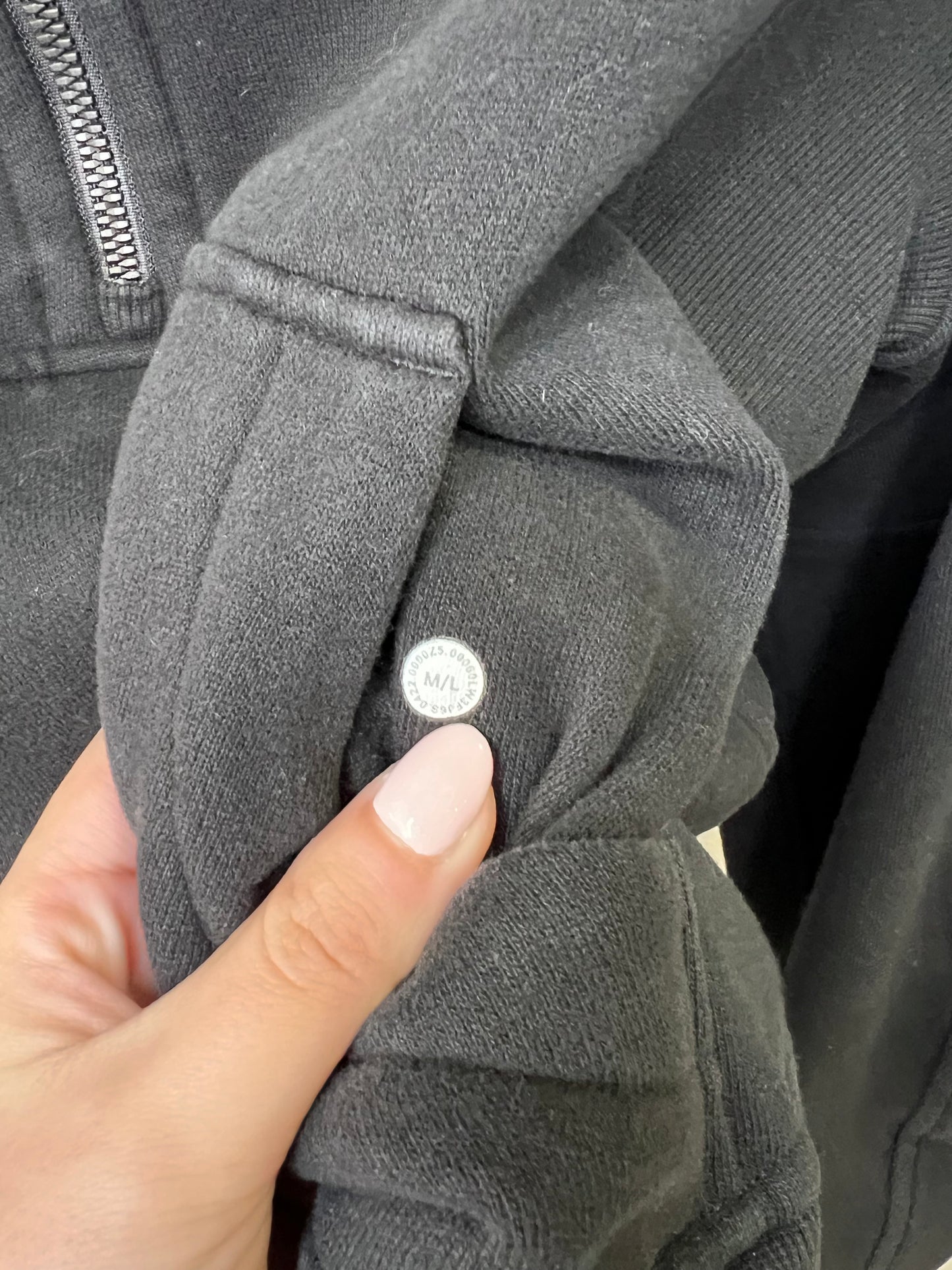 Lululemon Black Funnel Scuba Quarter Zip- M/L