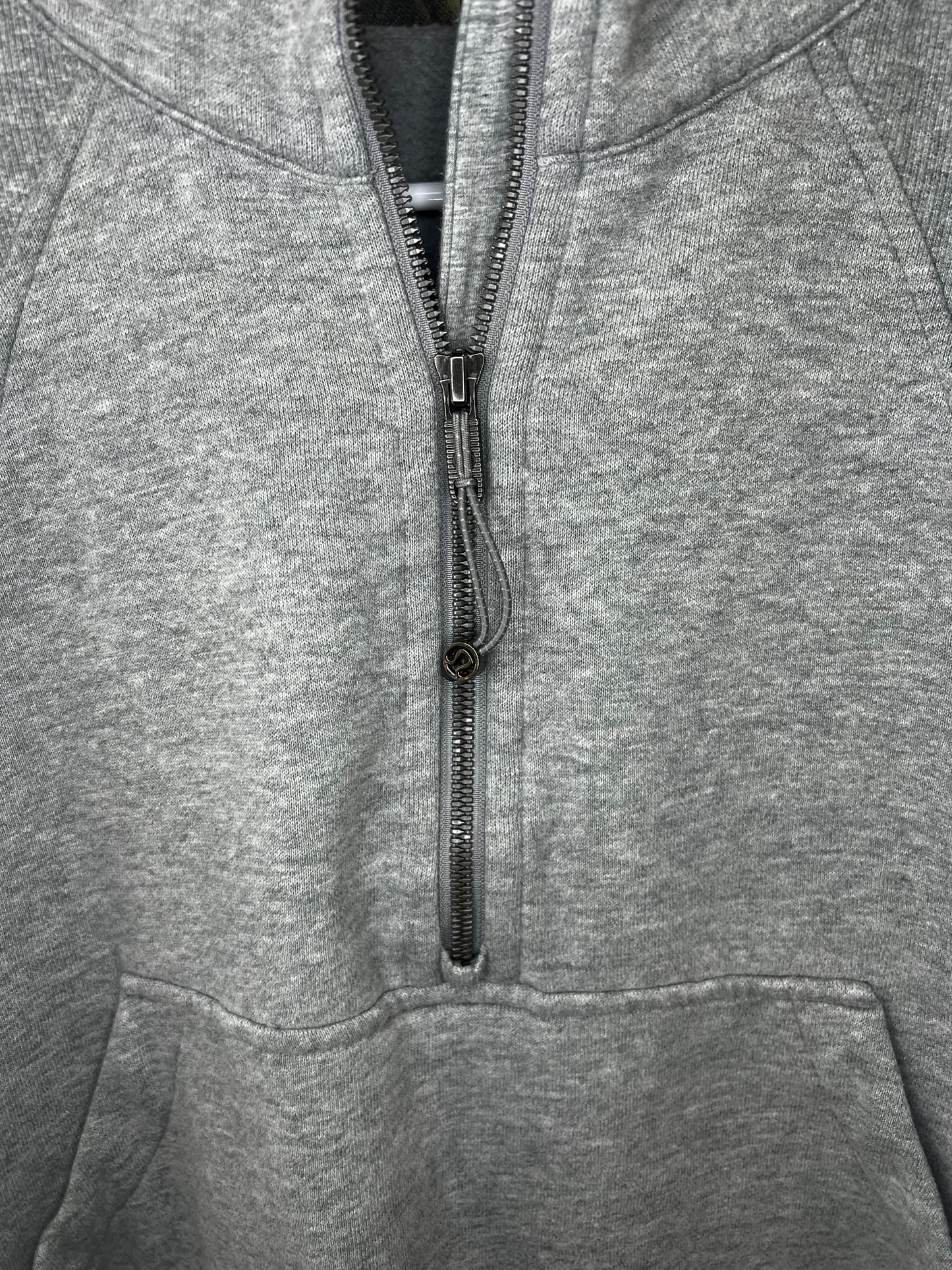 Lululemon Gray Hooded Quarter Zip Scuba- M/L