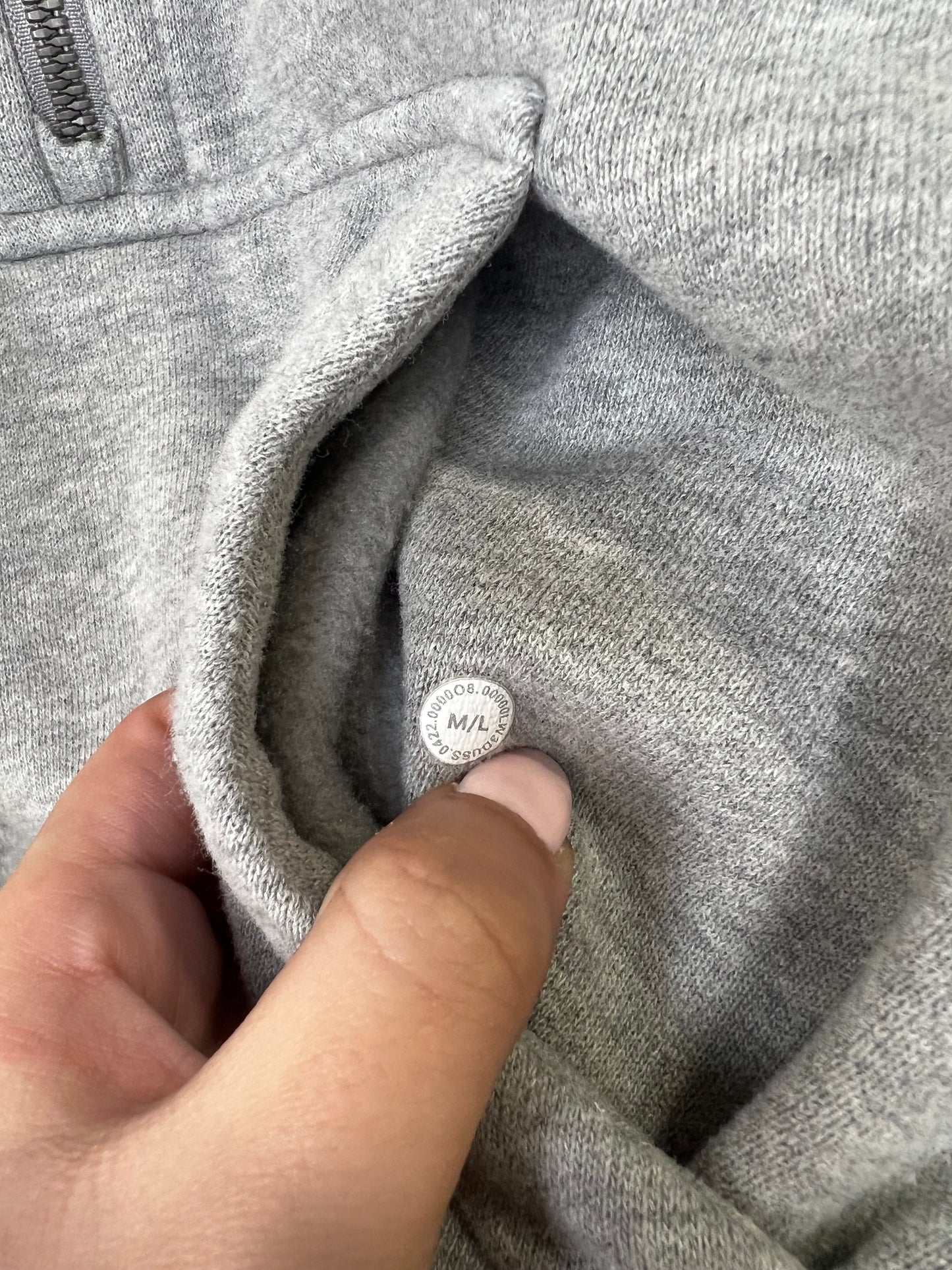 Lululemon Gray Hooded Quarter Zip Scuba- M/L